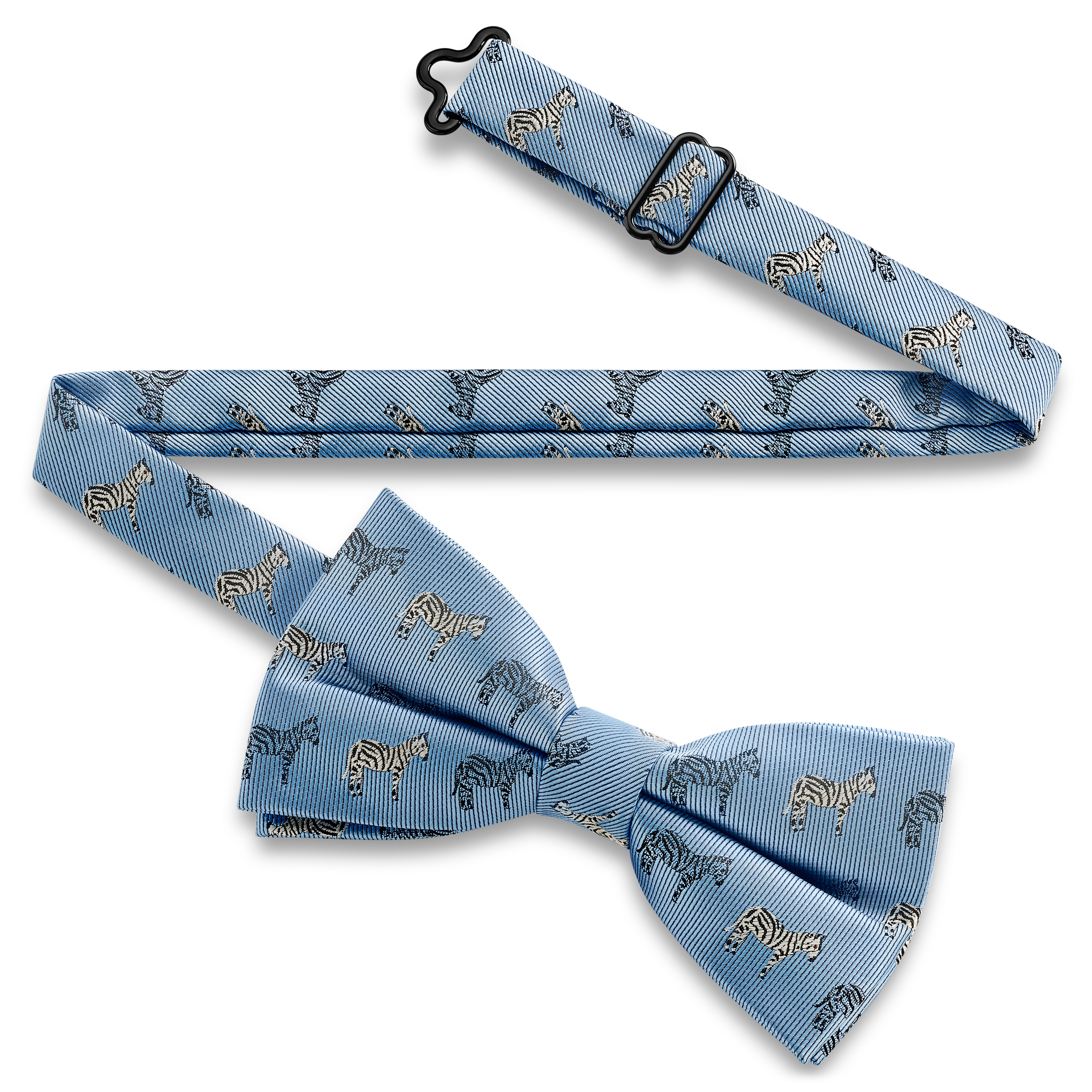 Zoikos | Ljusblå Knuten Fluga med Zebramönster - 2