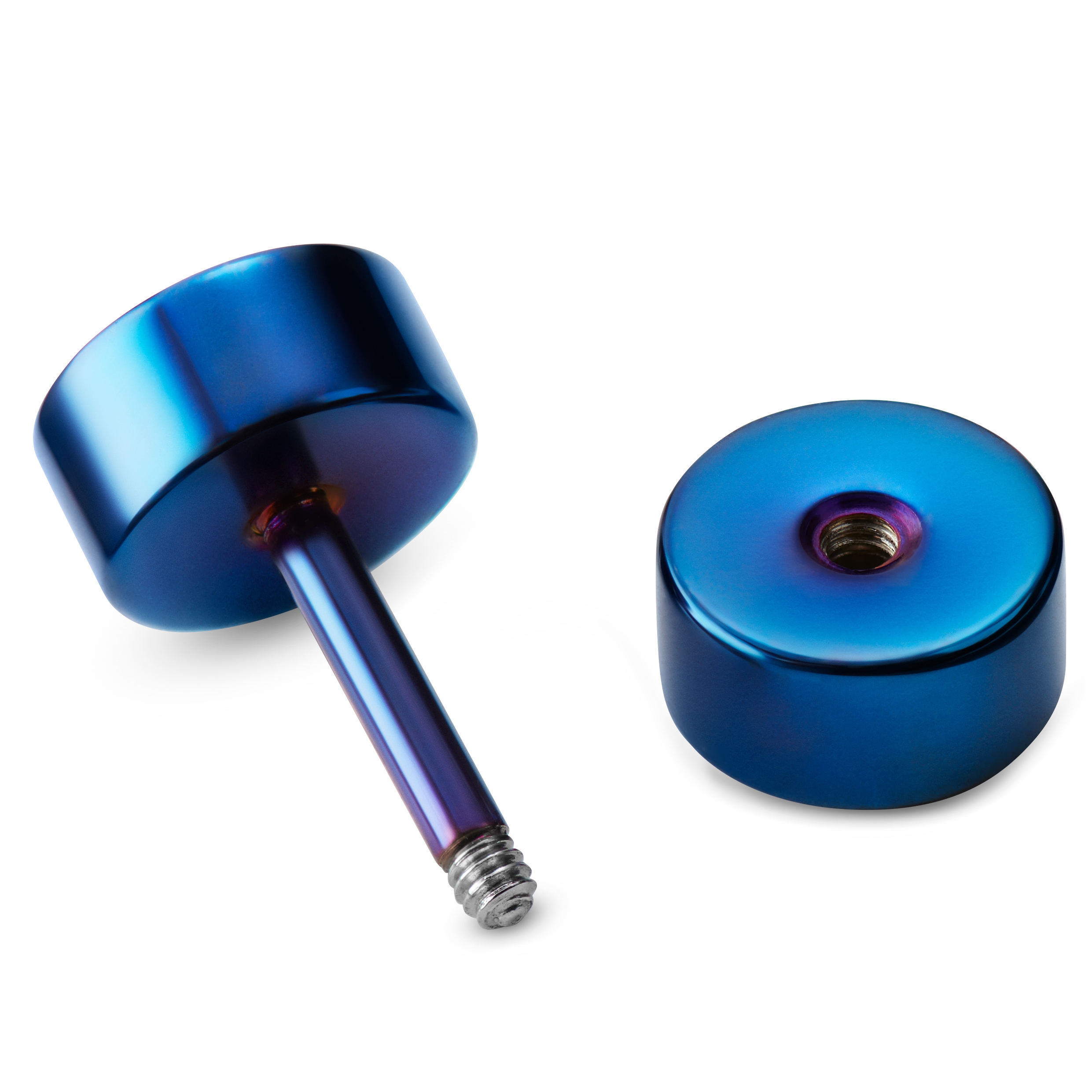 Kék bedugós fülbevaló - 6 mm - 2