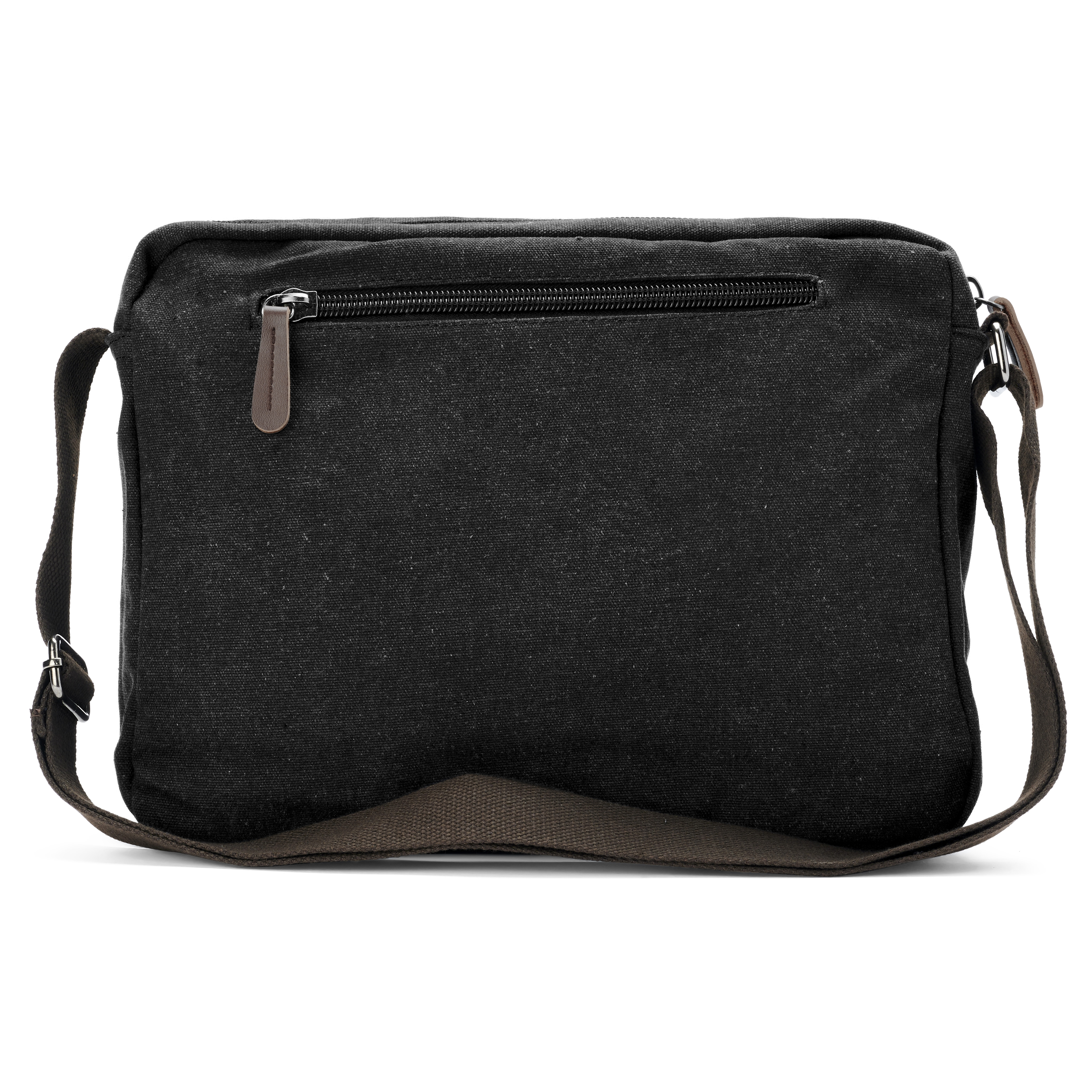 Vintage Messenger Bag aus Segeltuch und braunem Leder - 4