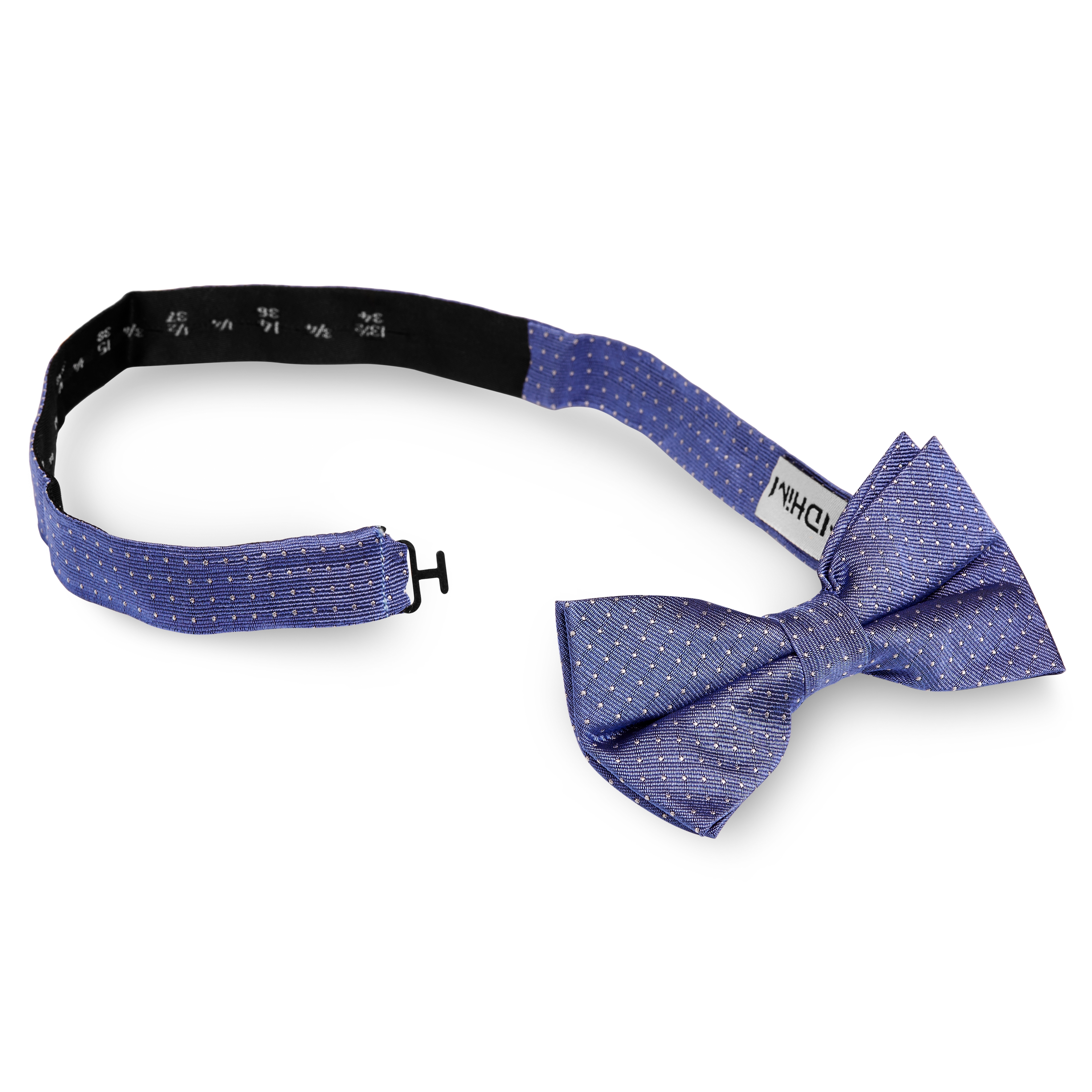 Azure Blue & Canary Yellow Polka Dot Silk Pre-Tied Bow Tie - 2