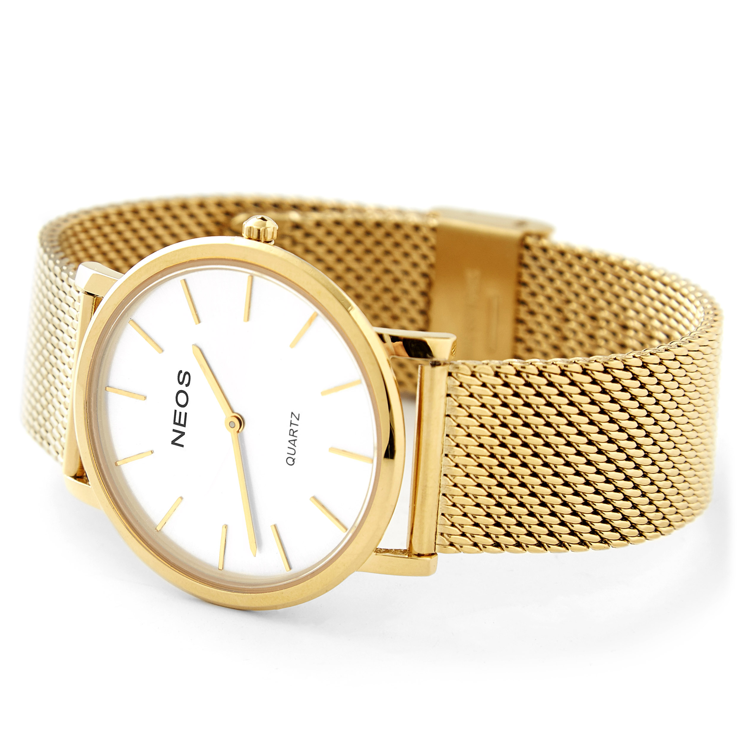 Montre dorée & blanche classique - 3