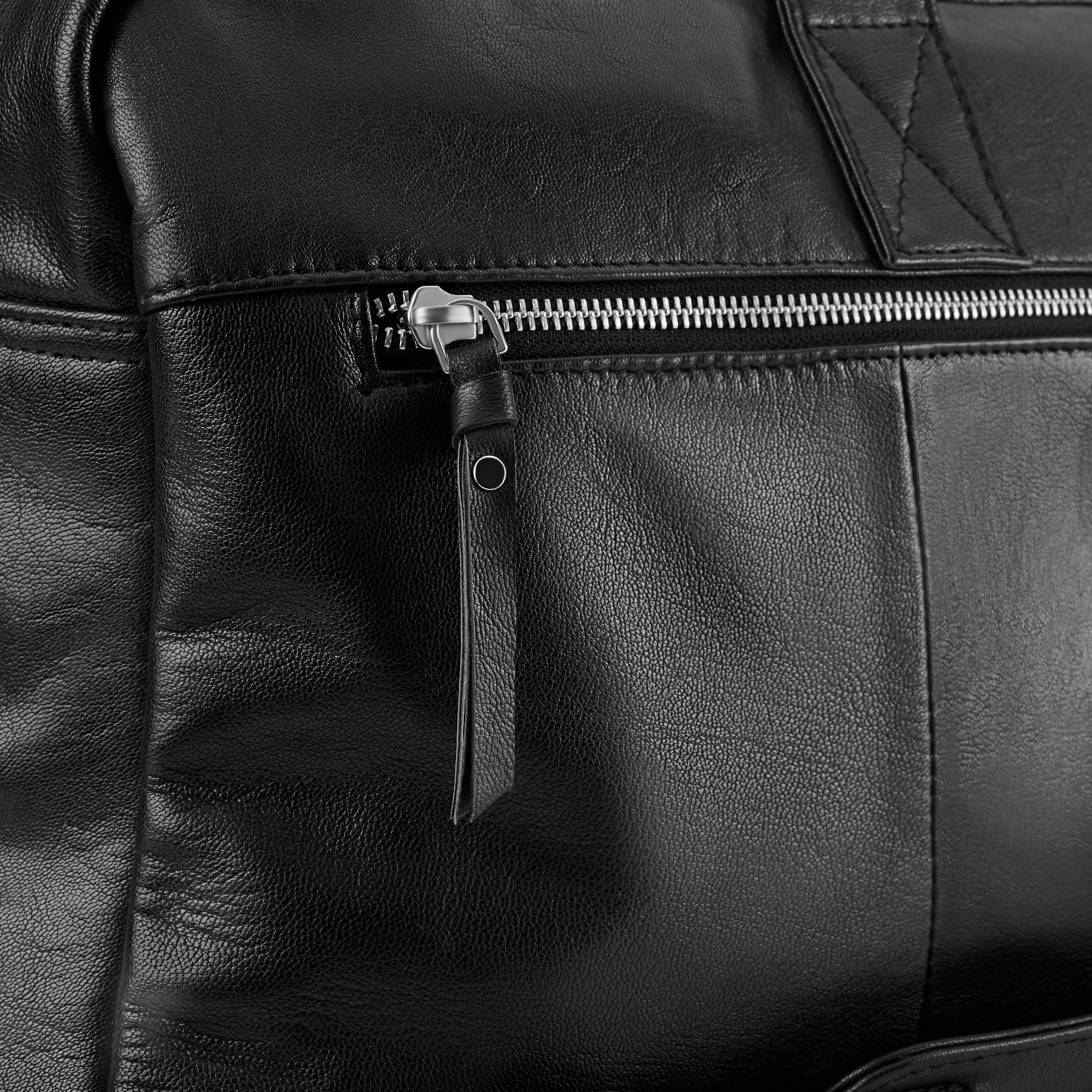 Fidei | Grand sac de voyage en cuir de chèvre pleine fleur - noir - 6