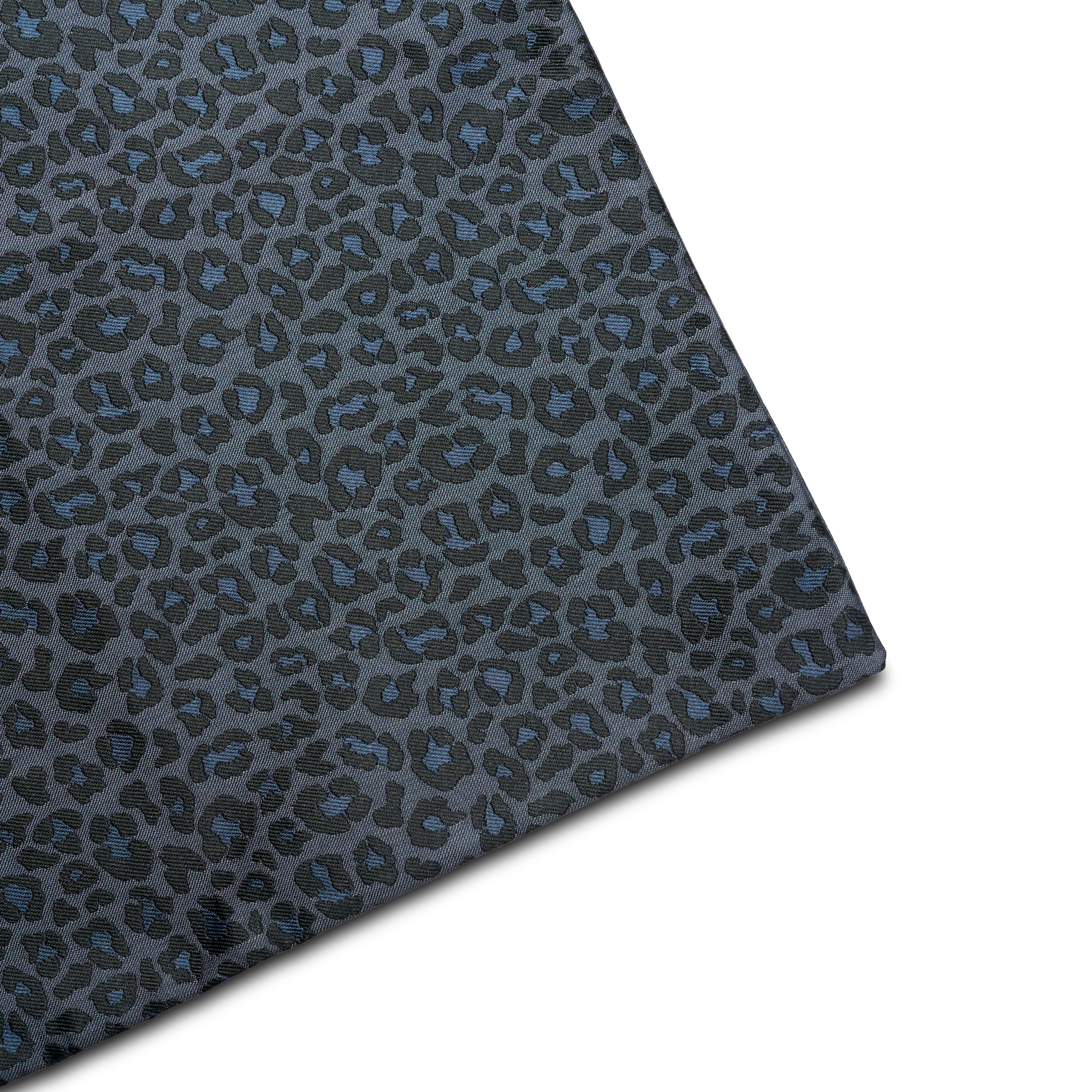 Grey Double-Sided Pocket Square with Leopard Pattern - 4