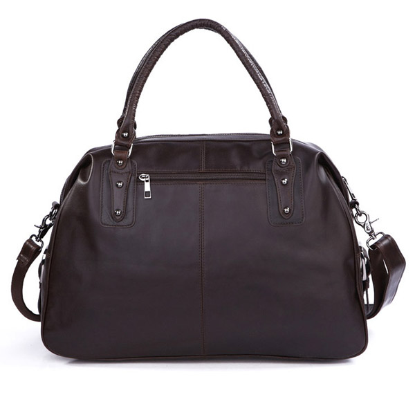 Ciemnobrązowa skórzana torba podróżna - 3