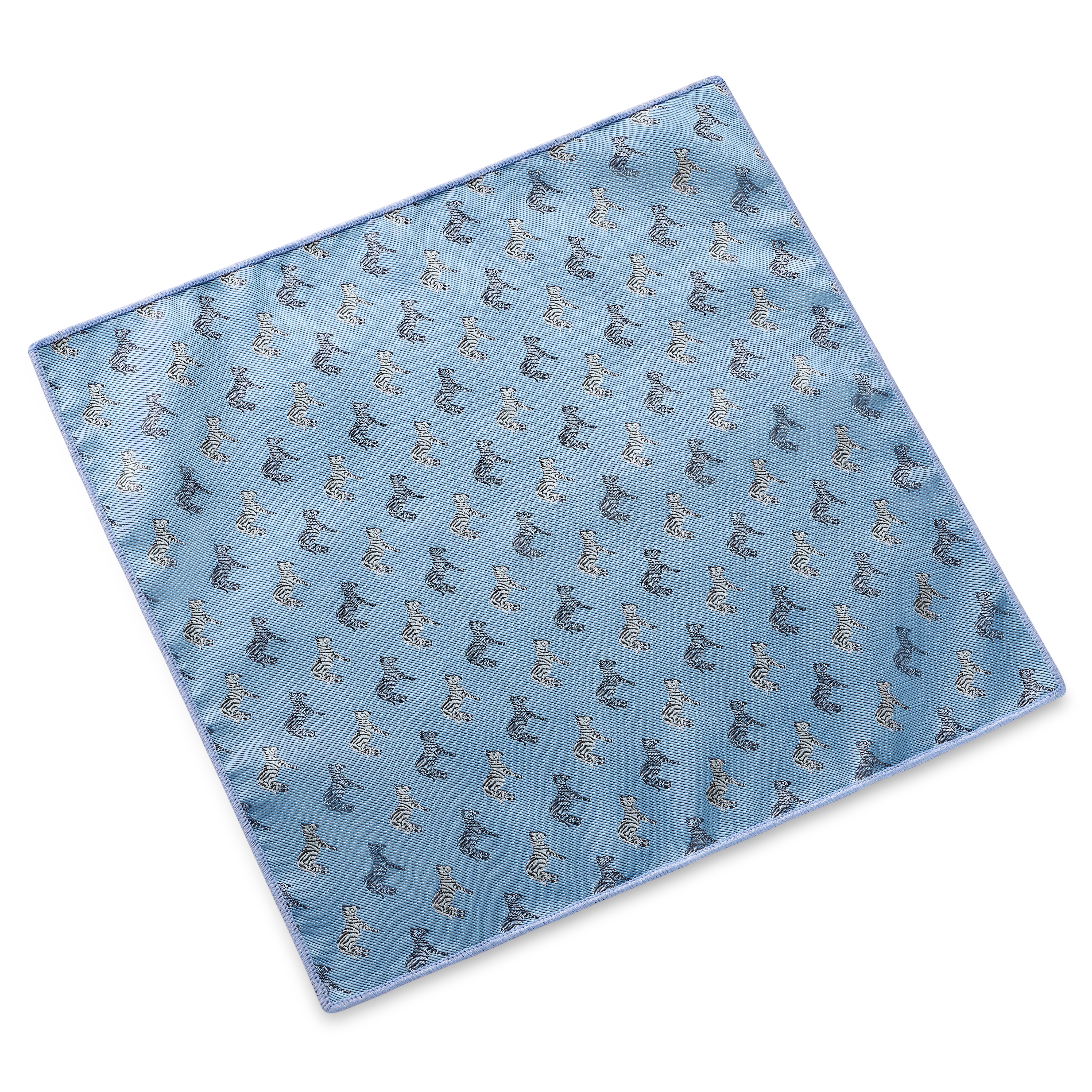 Zoikos| Lyseblått Lommetørkle med Sebramotiv - 2