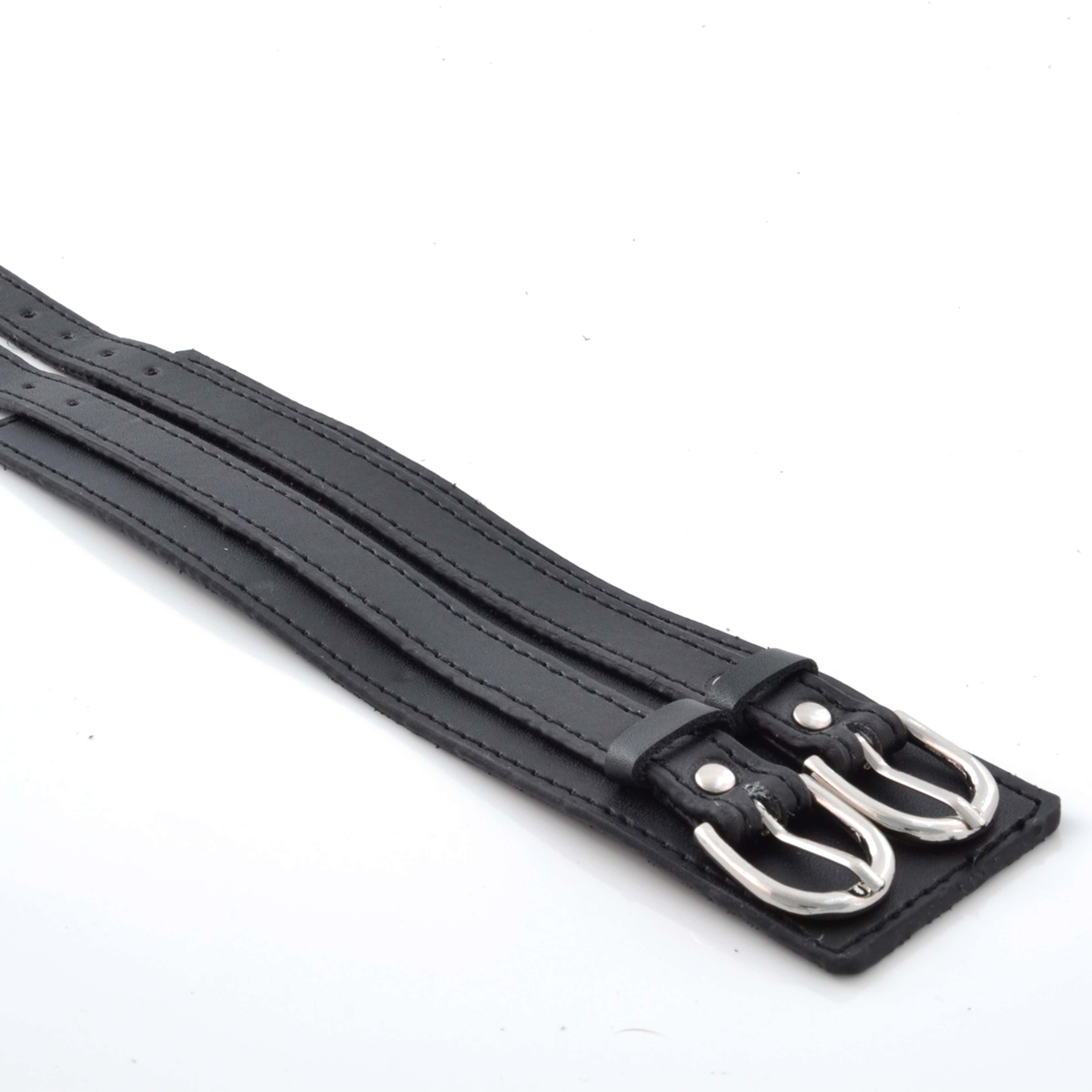 Black Double Locked Leather Bracelet | In stock! | Collin Rowe