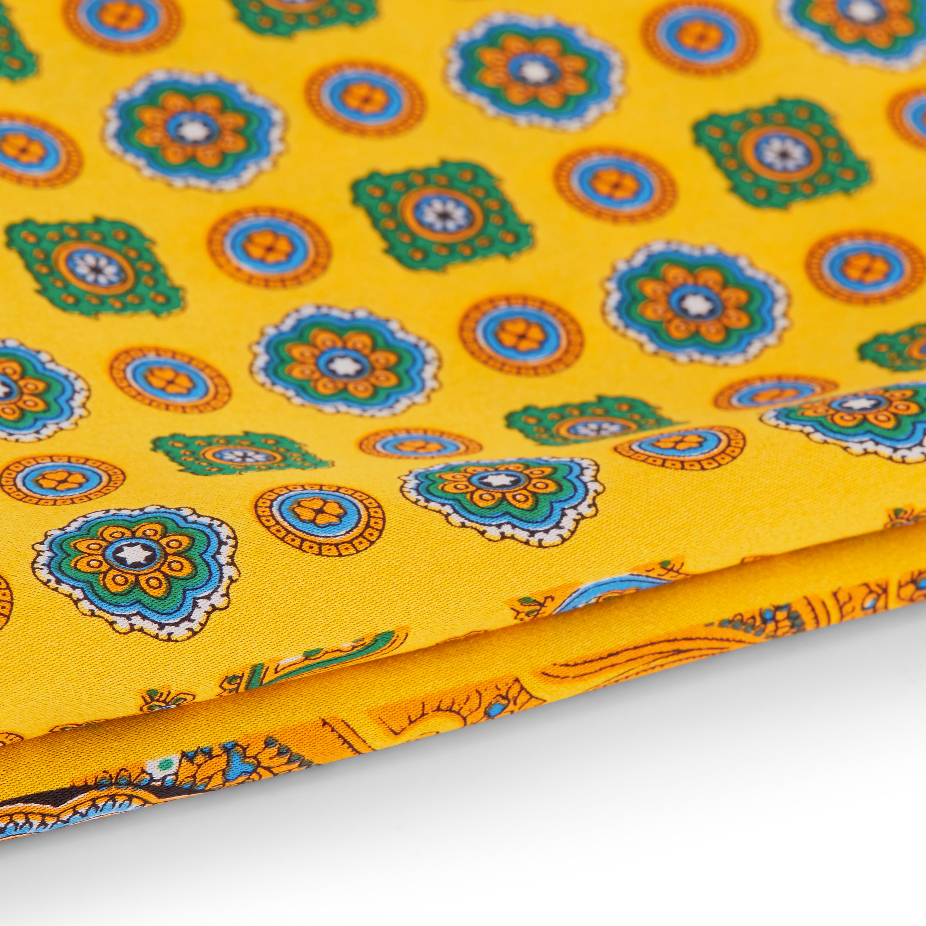 Gelbes Patchwork Einstecktuch - 2