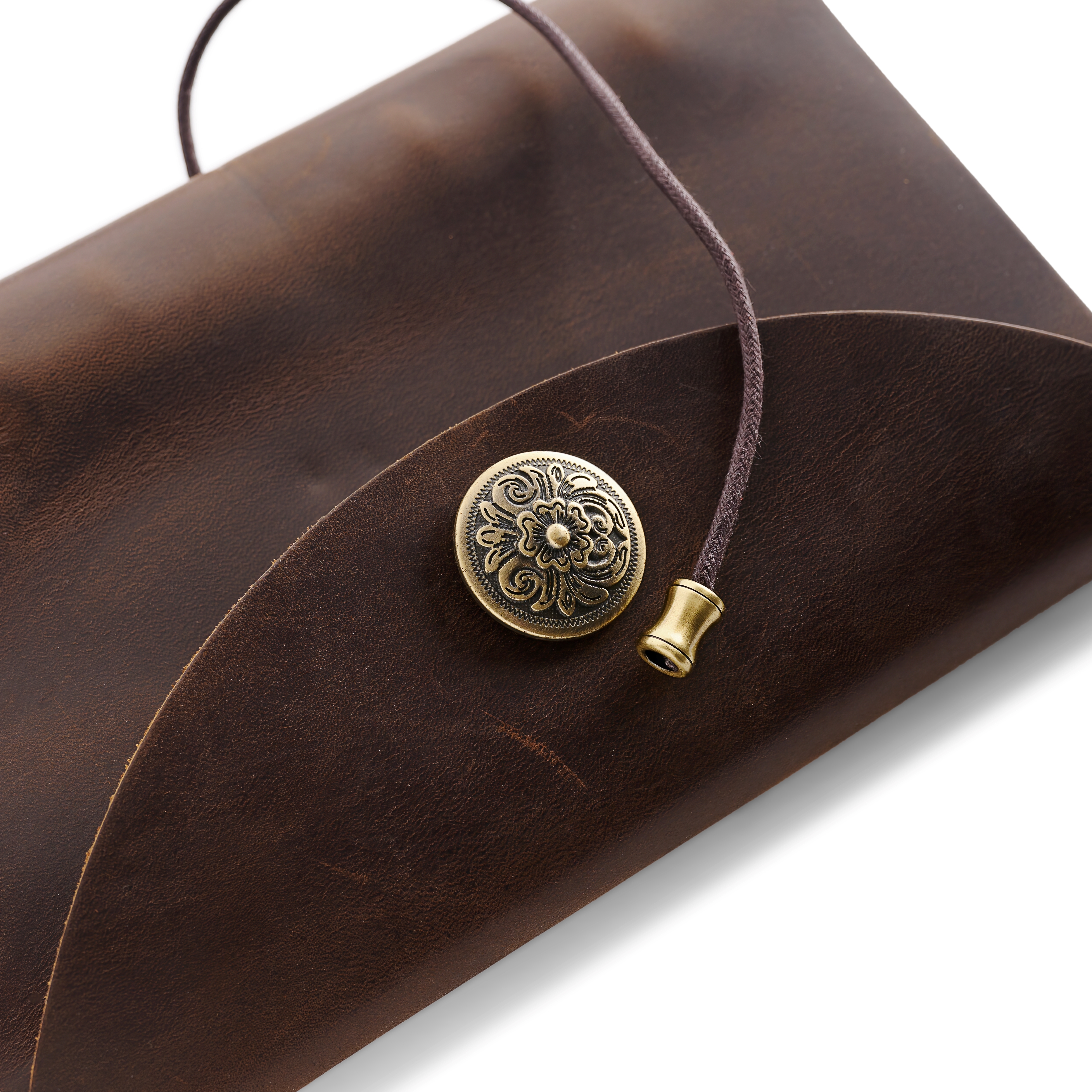 Notebook | Dark Brown Leather | Flower Clasp - 3