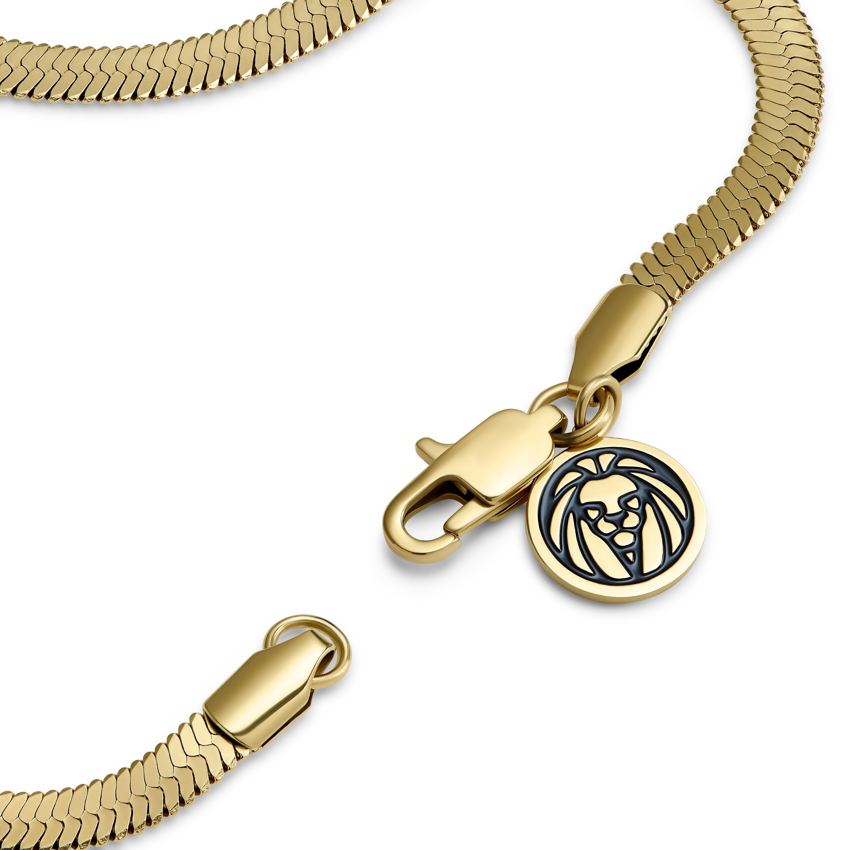 Essentials | 4 mm náramok s retiazkou typu rybia kosť v zlatej farbe - 6