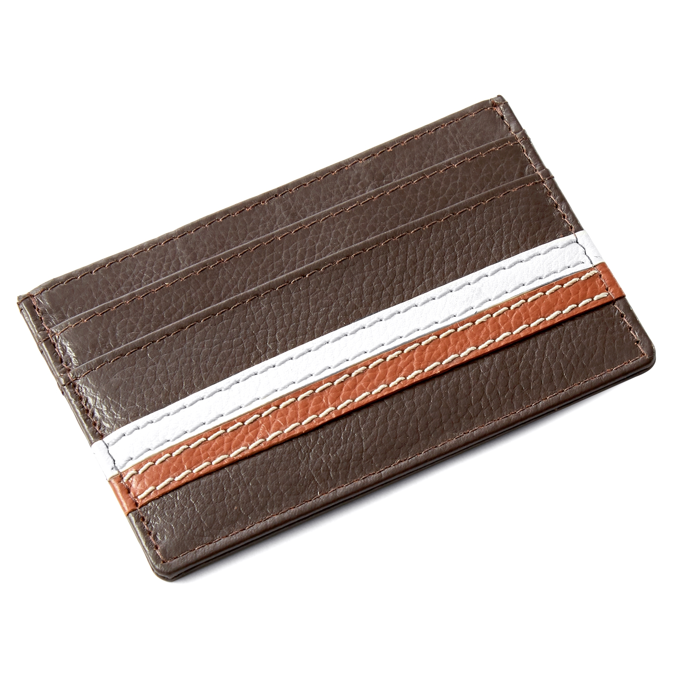 Skórzane brązowe etui na karty RFID Landen - 5