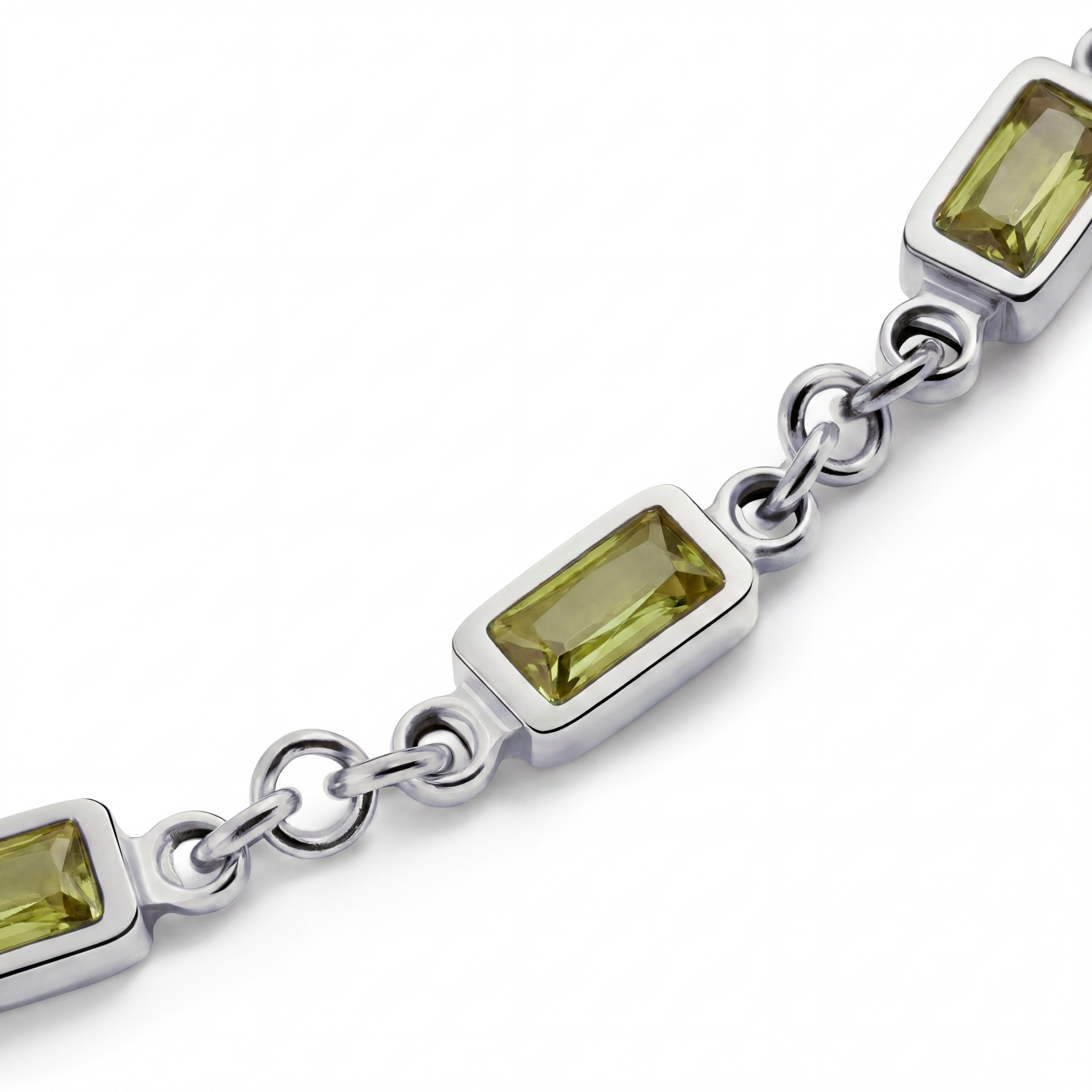 Prism | Limegrøn Krystalglas & Sølvtonet Armbånd - 2