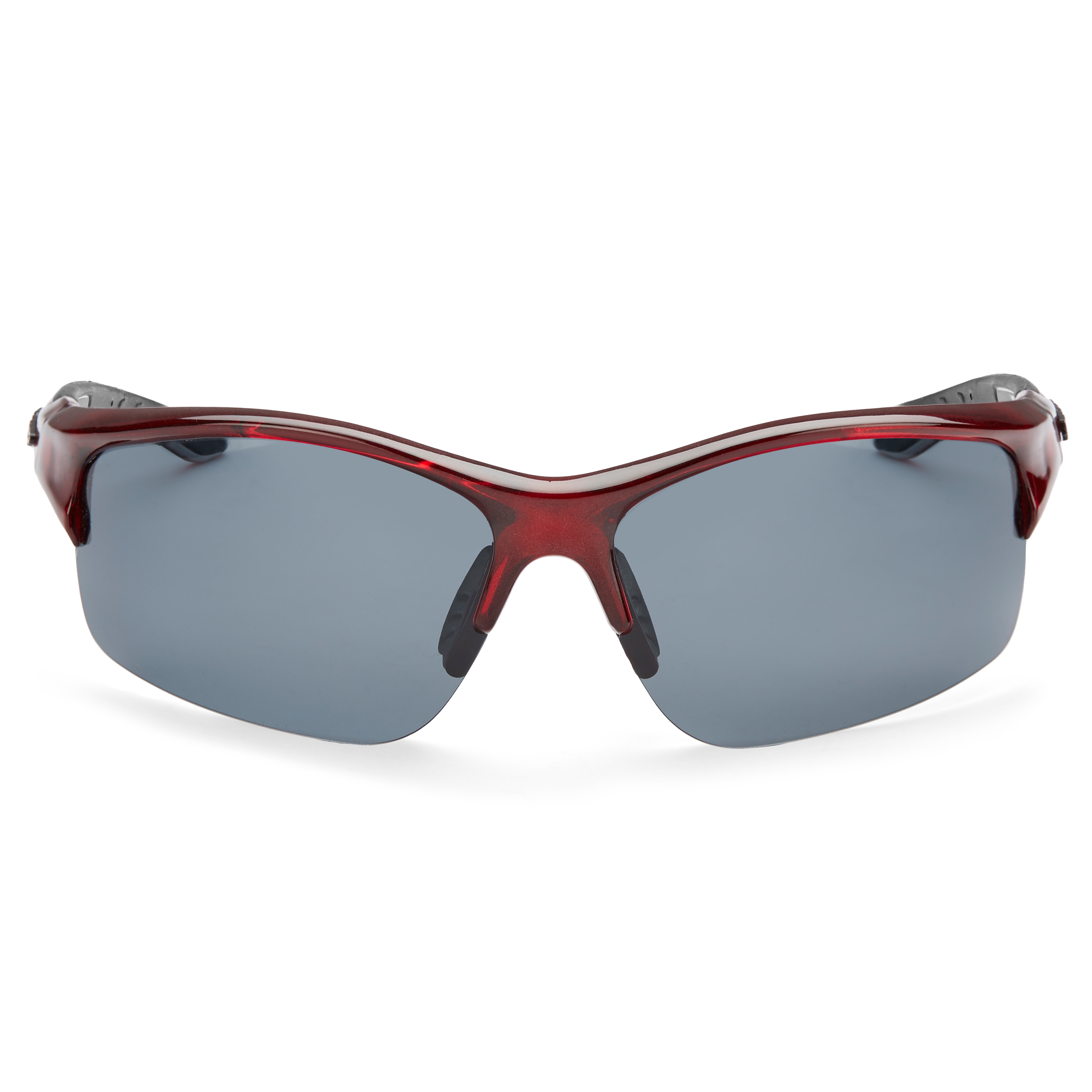 Lunettes de soleil sport polarisées rouge et gris fumée - 1