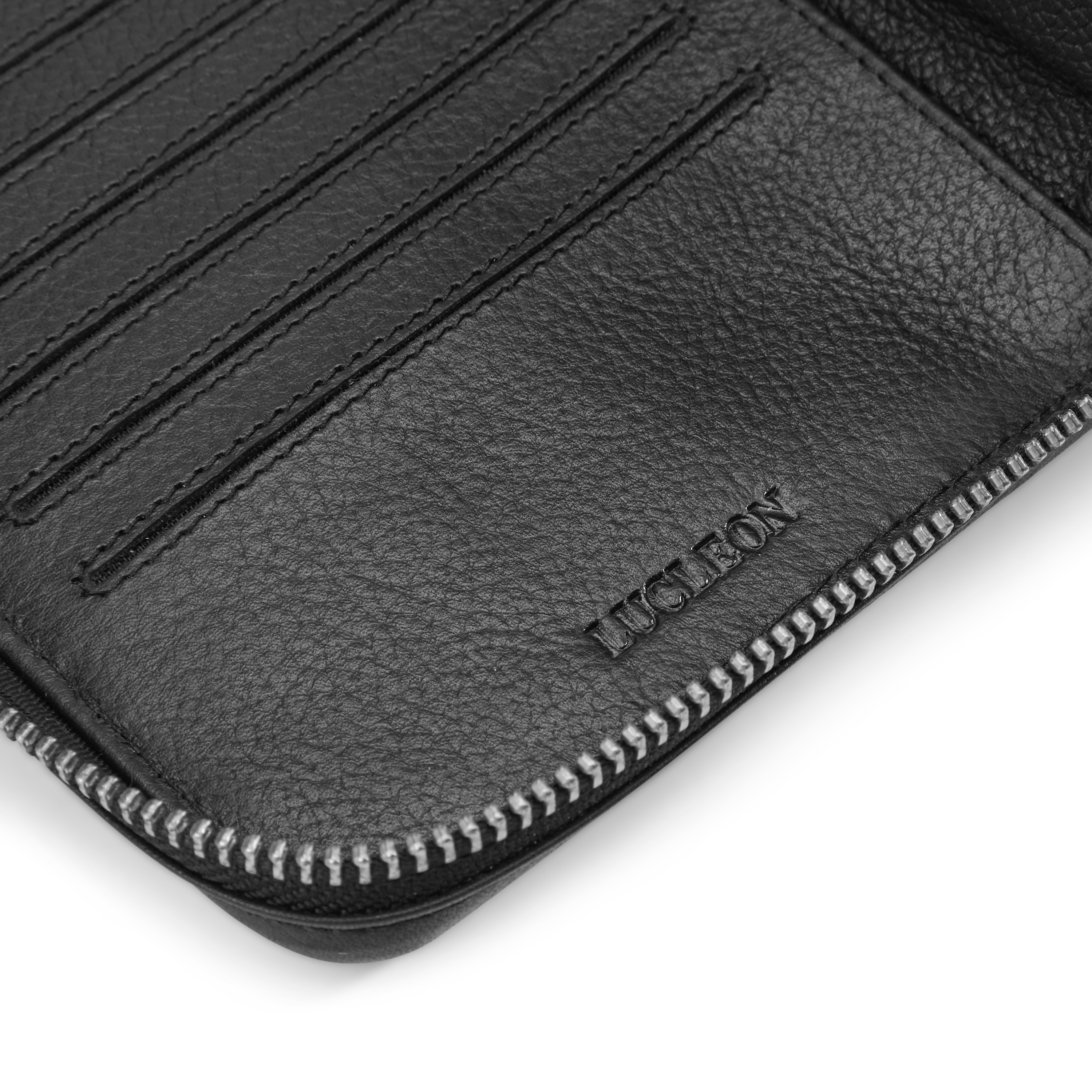 Black XL RFID-Blocking Leather Card Holder - 2