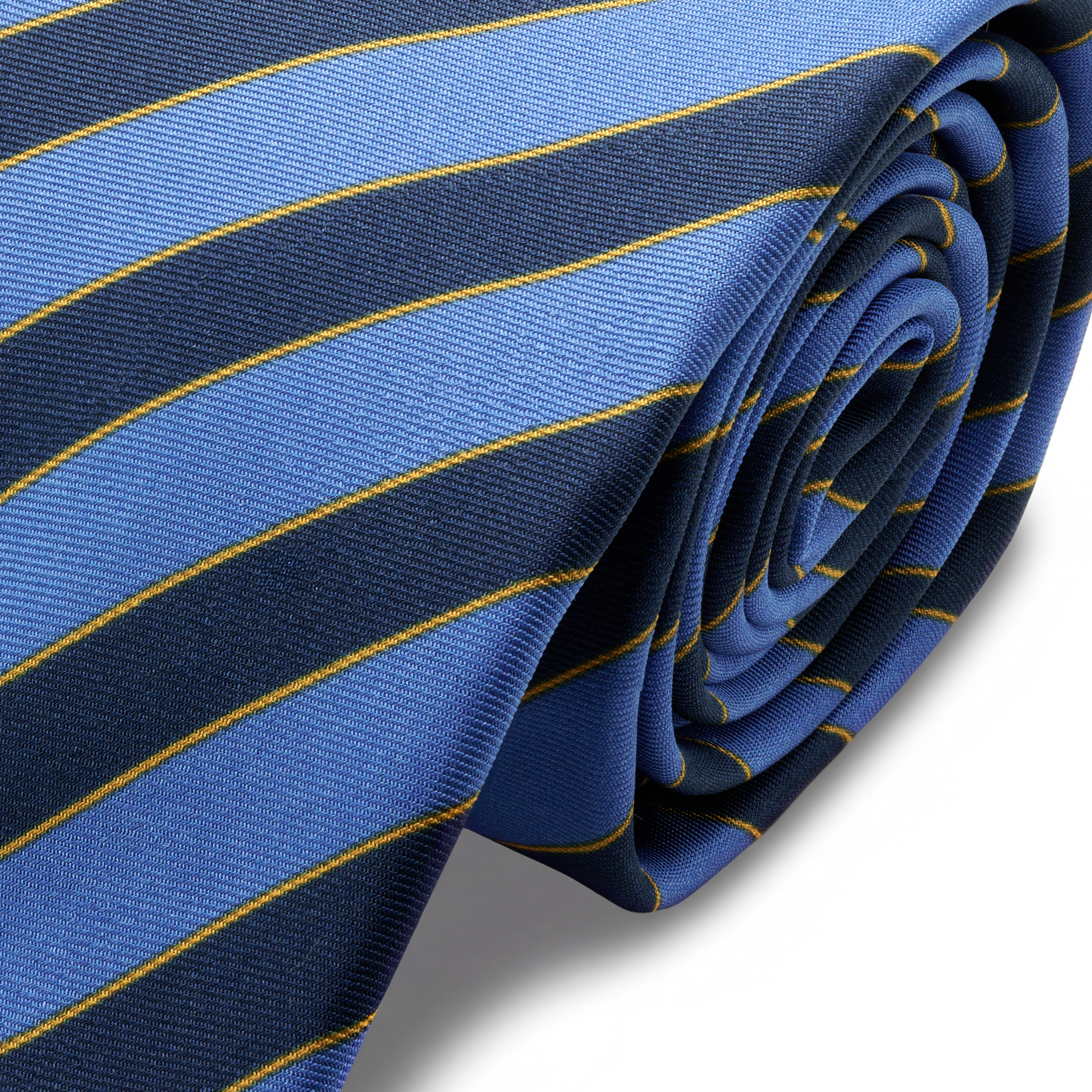 The Intro | Corbata Cut Off de seda con rayas azules - 2