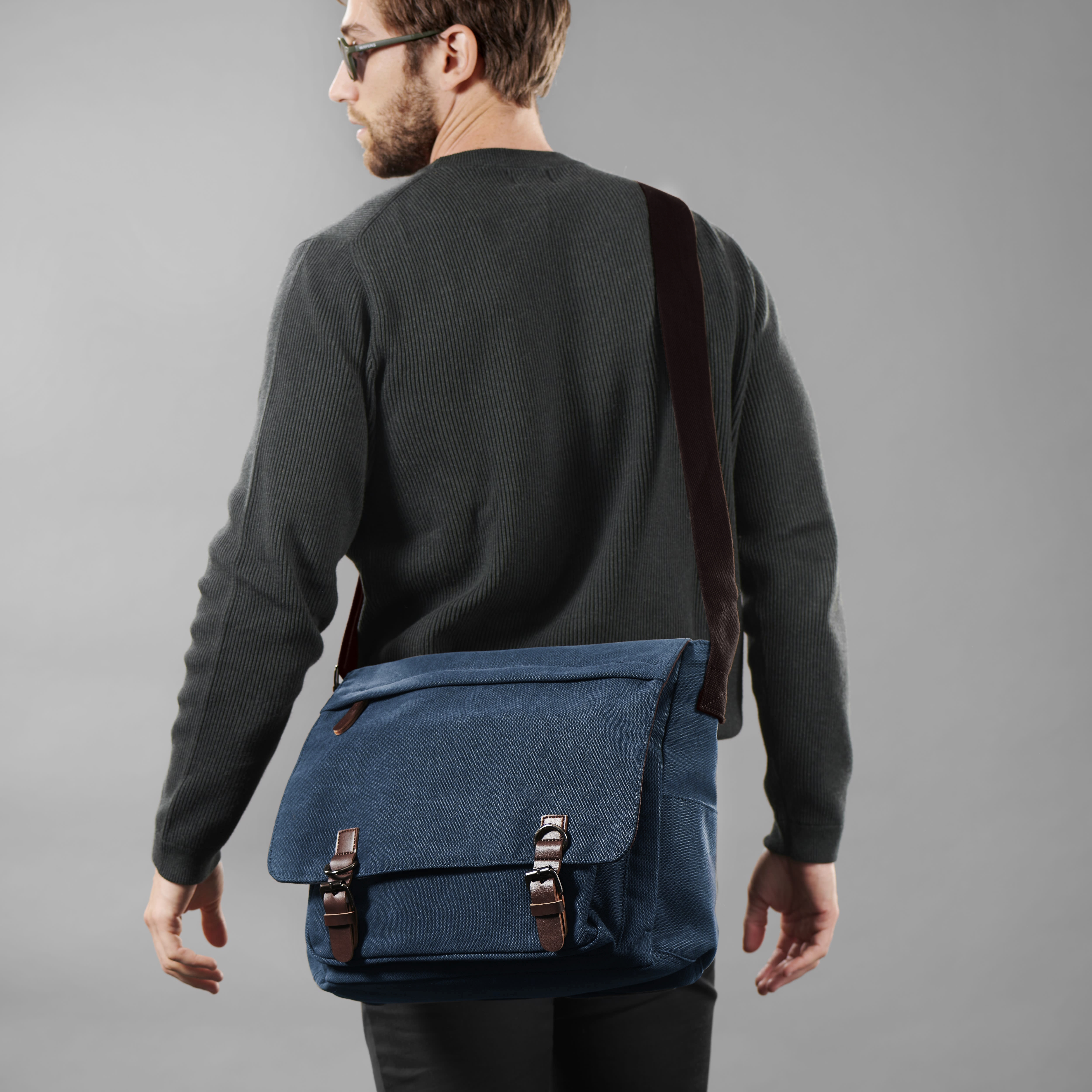 Denim Blue Canvas Satchel | In stock! | Trendhim