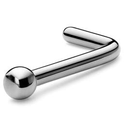6 mm Silver-Tone Ball-Tipped Titanium Nose Stud