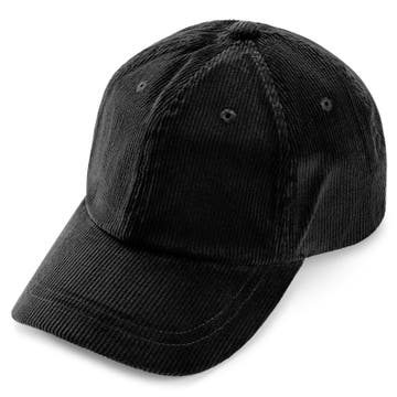 Lacuna | Czarna sztruksowa czapka bejsbolówka