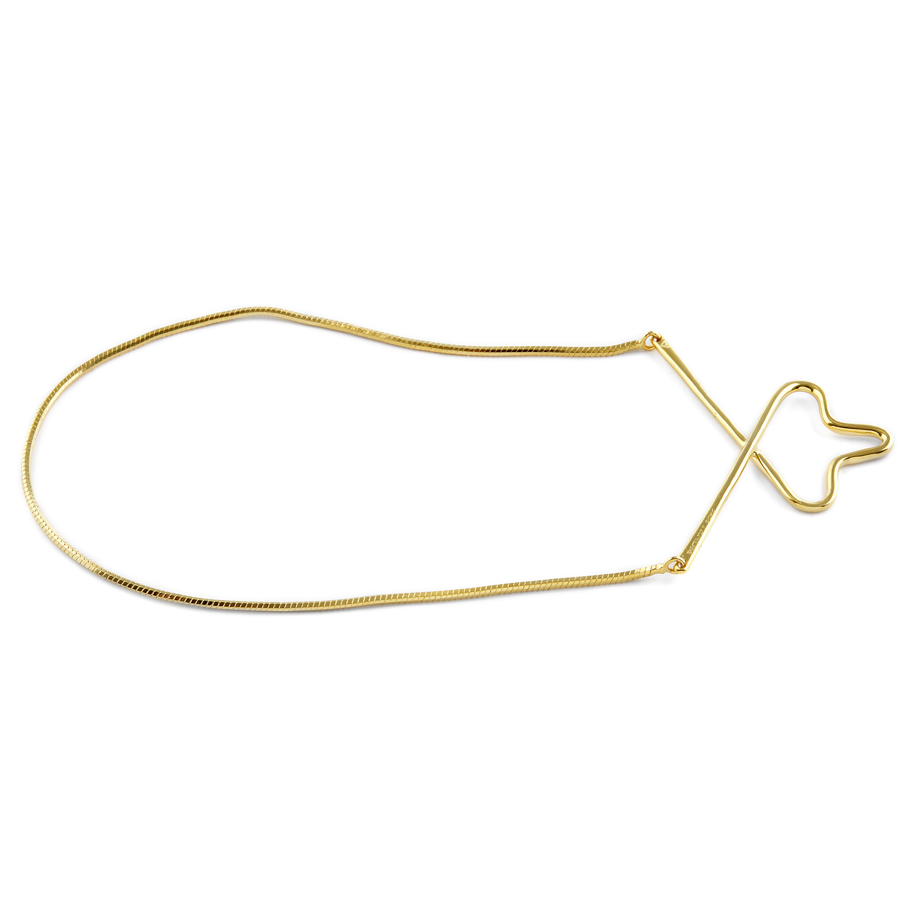 925 Zilveren Goudvergulde Stropdasketting met Slang - 2