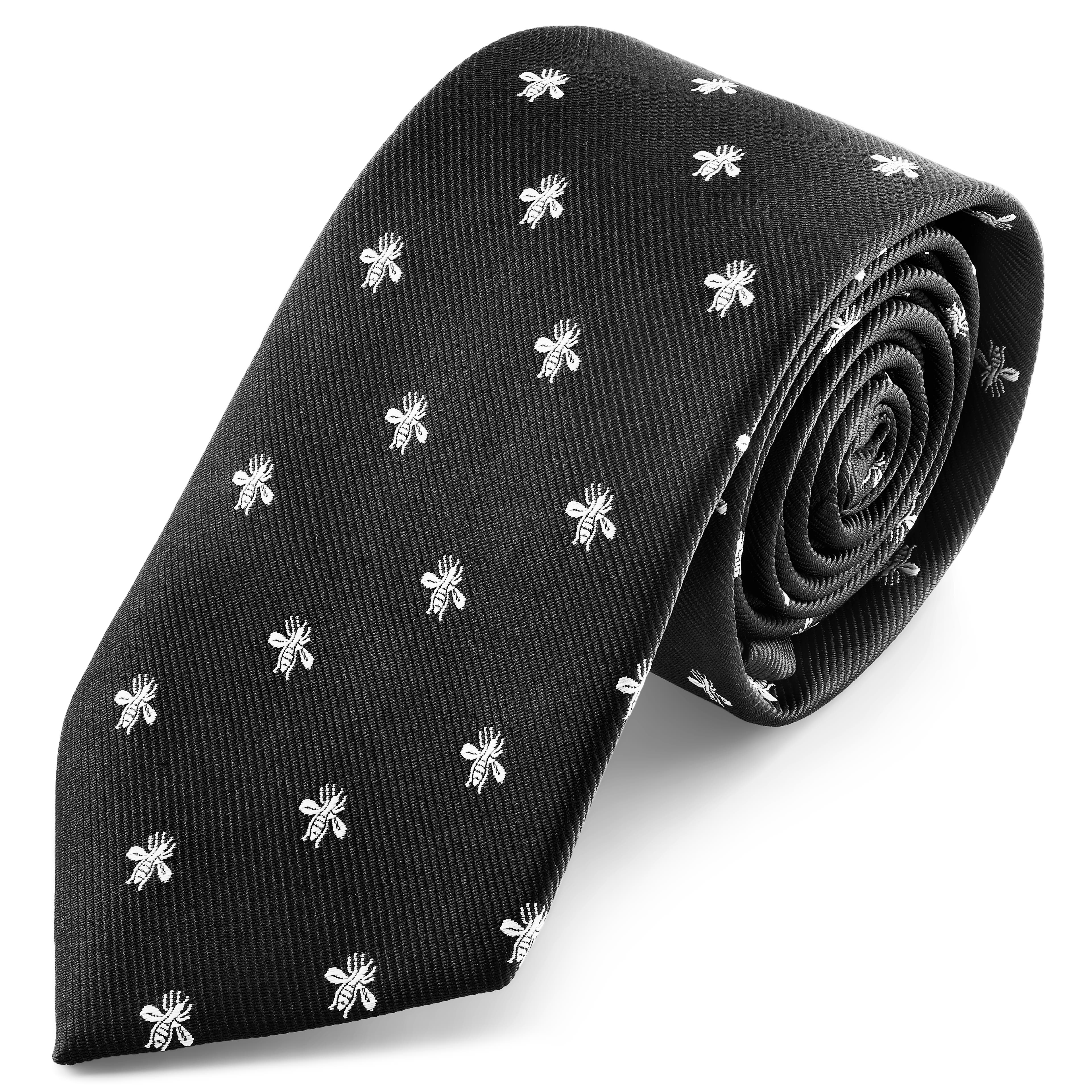 Zoikos | 7 cm Black & White Bee Tie