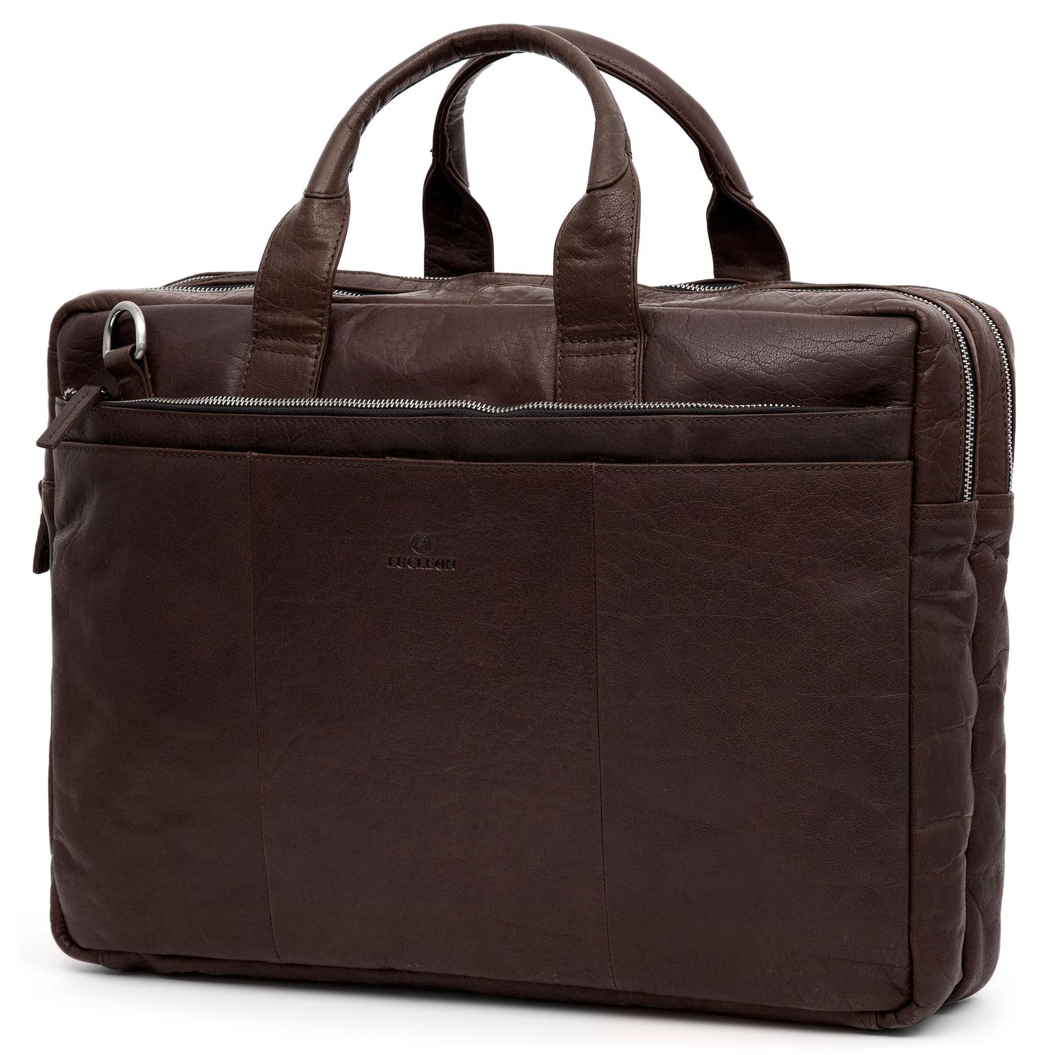 Montreal XL Bruine Lederen Laptoptas Montreal XL Bruine Lederen Laptoptas