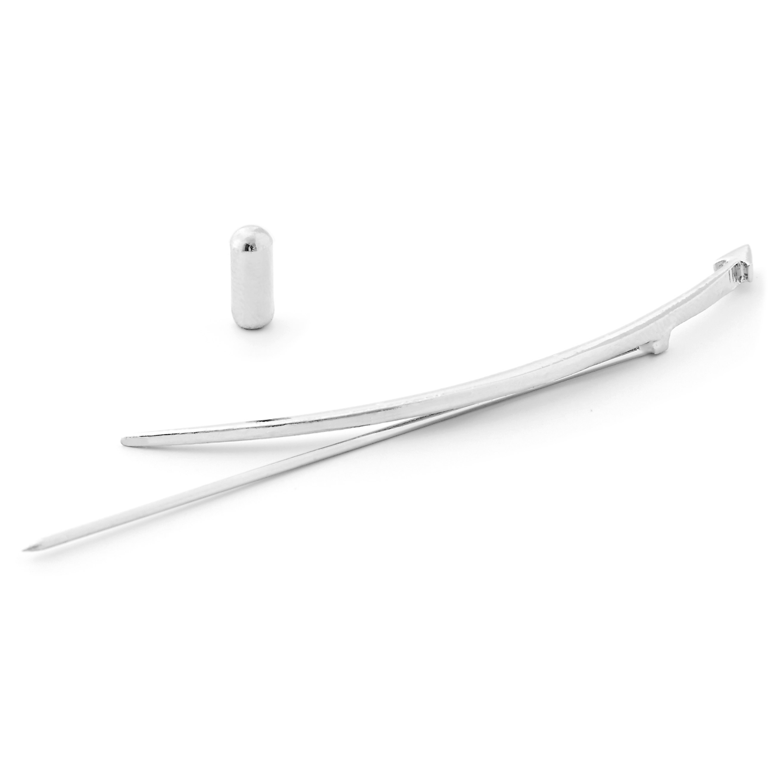 Zilverkleurige Reversspeld met Gebogen Pijl-motief - 2