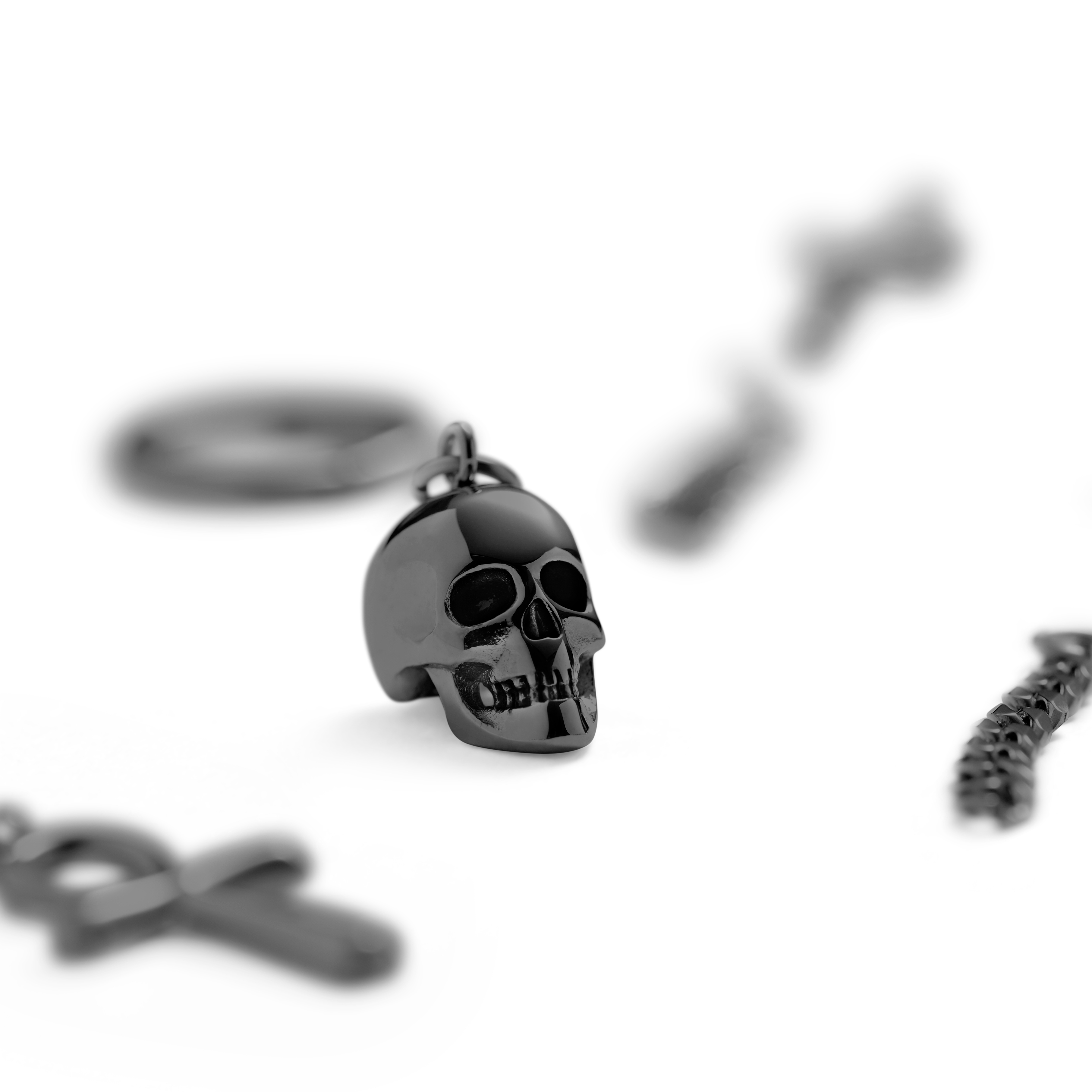 Set cu cercel negru rotund și 9 pandantive - 4