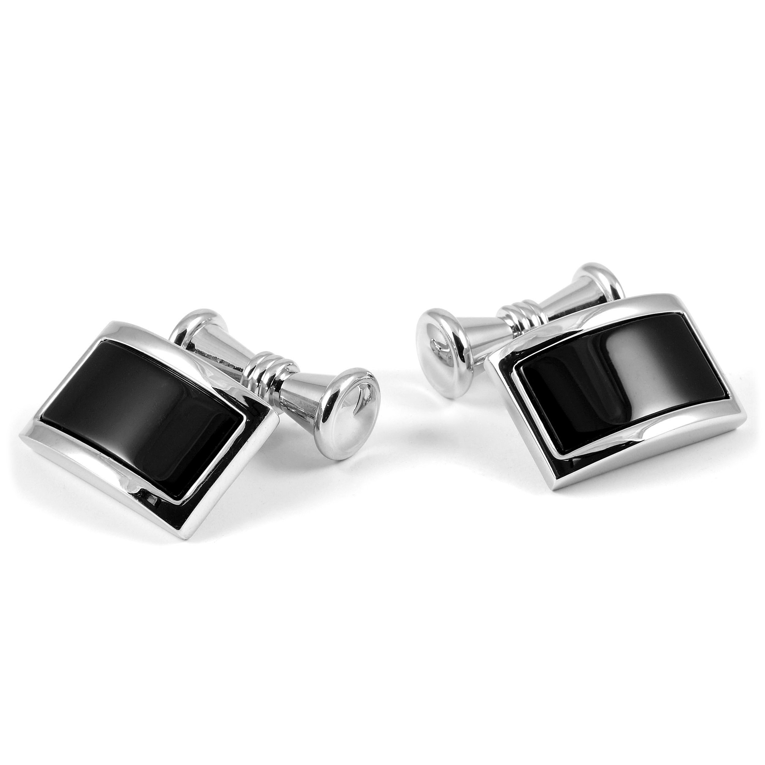 Black & Silver Chain Cufflinks - 1
