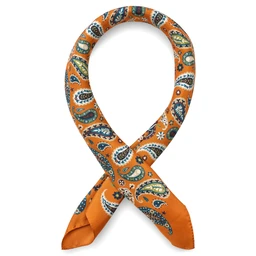 Virtuo | Tangerine Paisley Silk Neckerchief