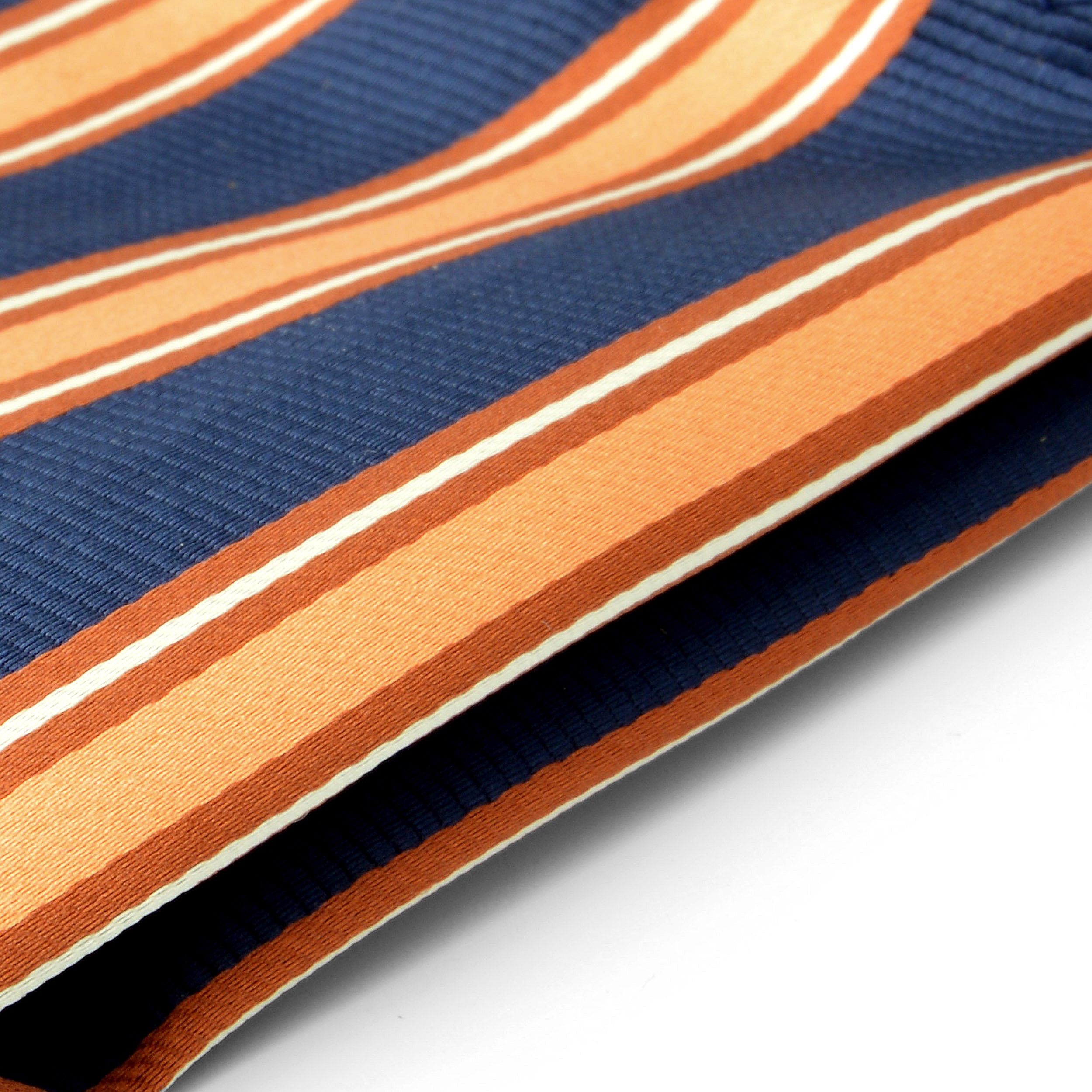 Klasyczna jedwabna poszetka w paski - 2