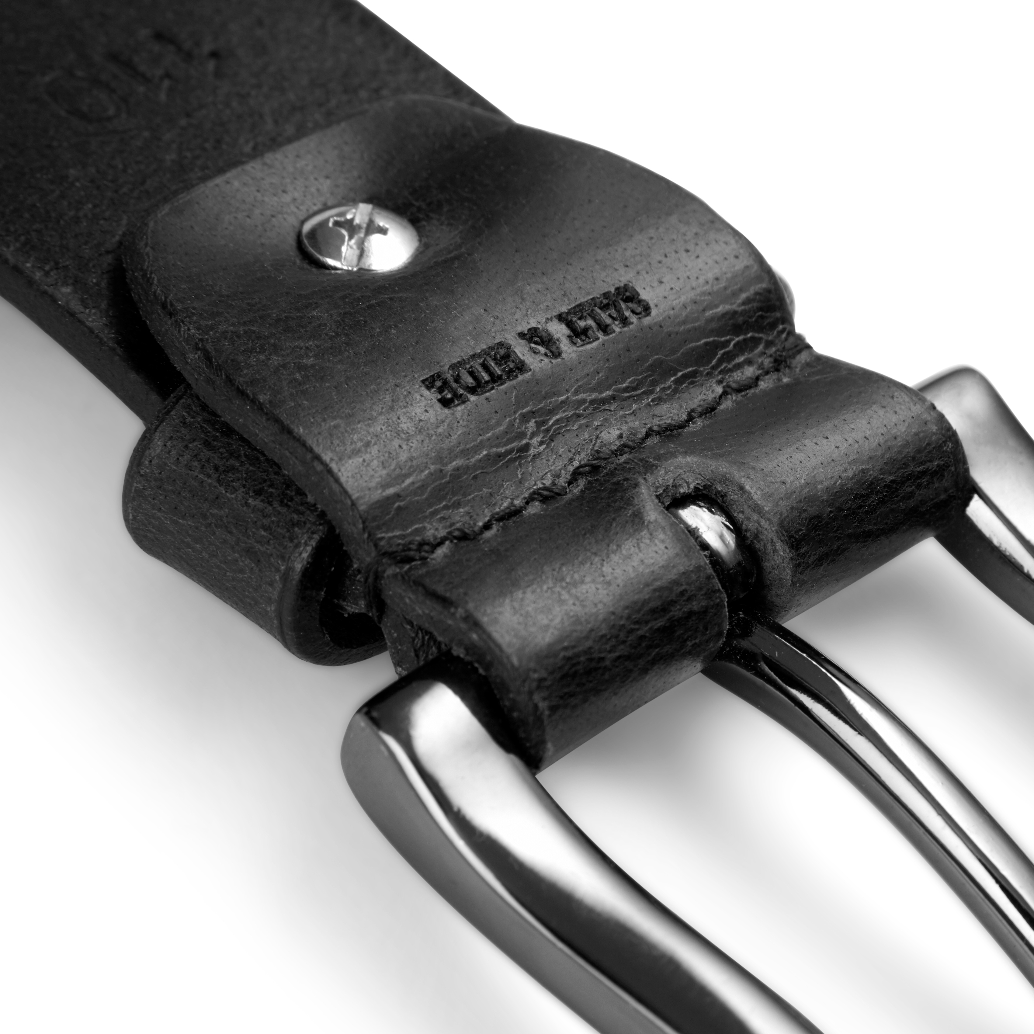 Czarny skórzany pasek Scotti - 3