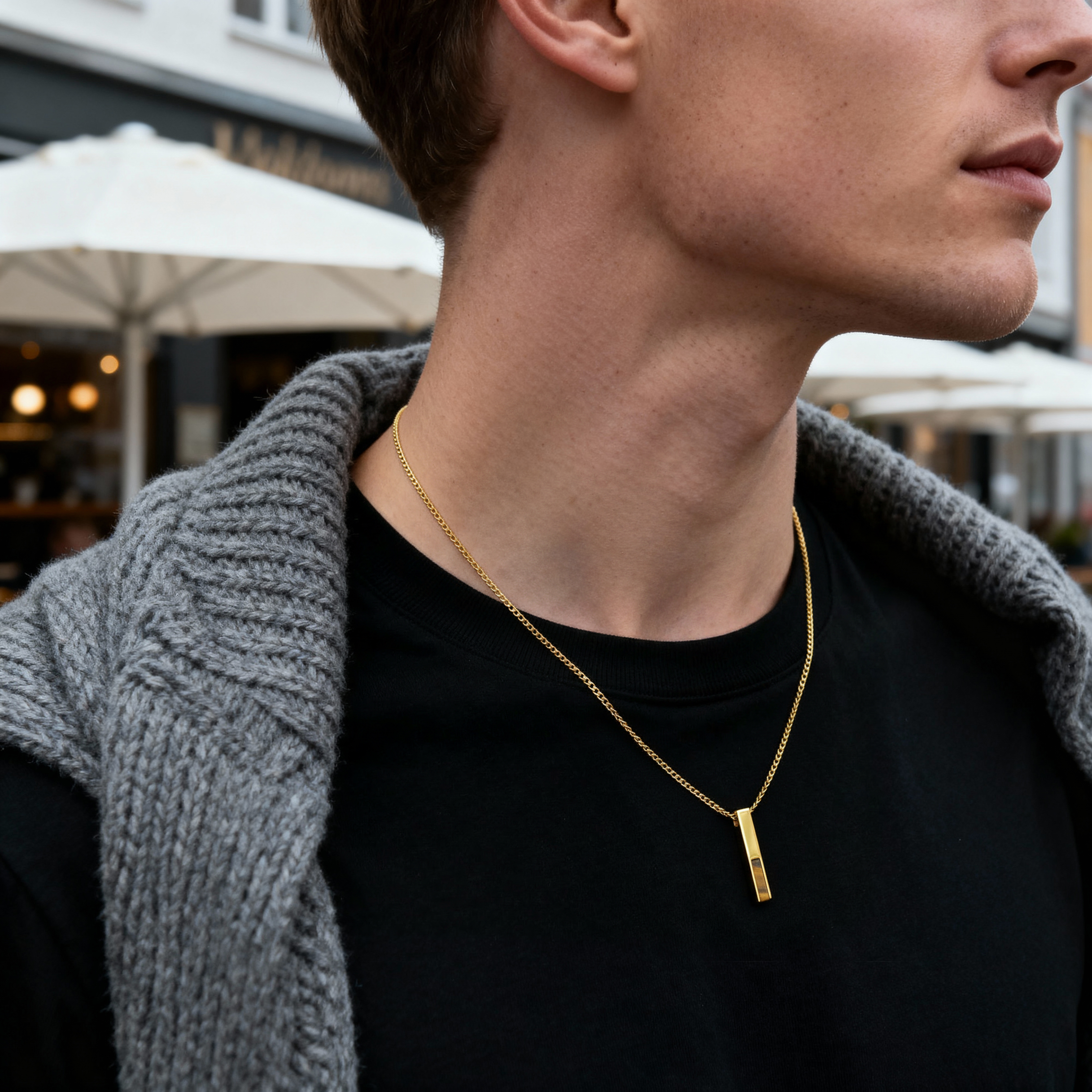 Cruz | Goldfarbene Tigerauge-Halskette - 2