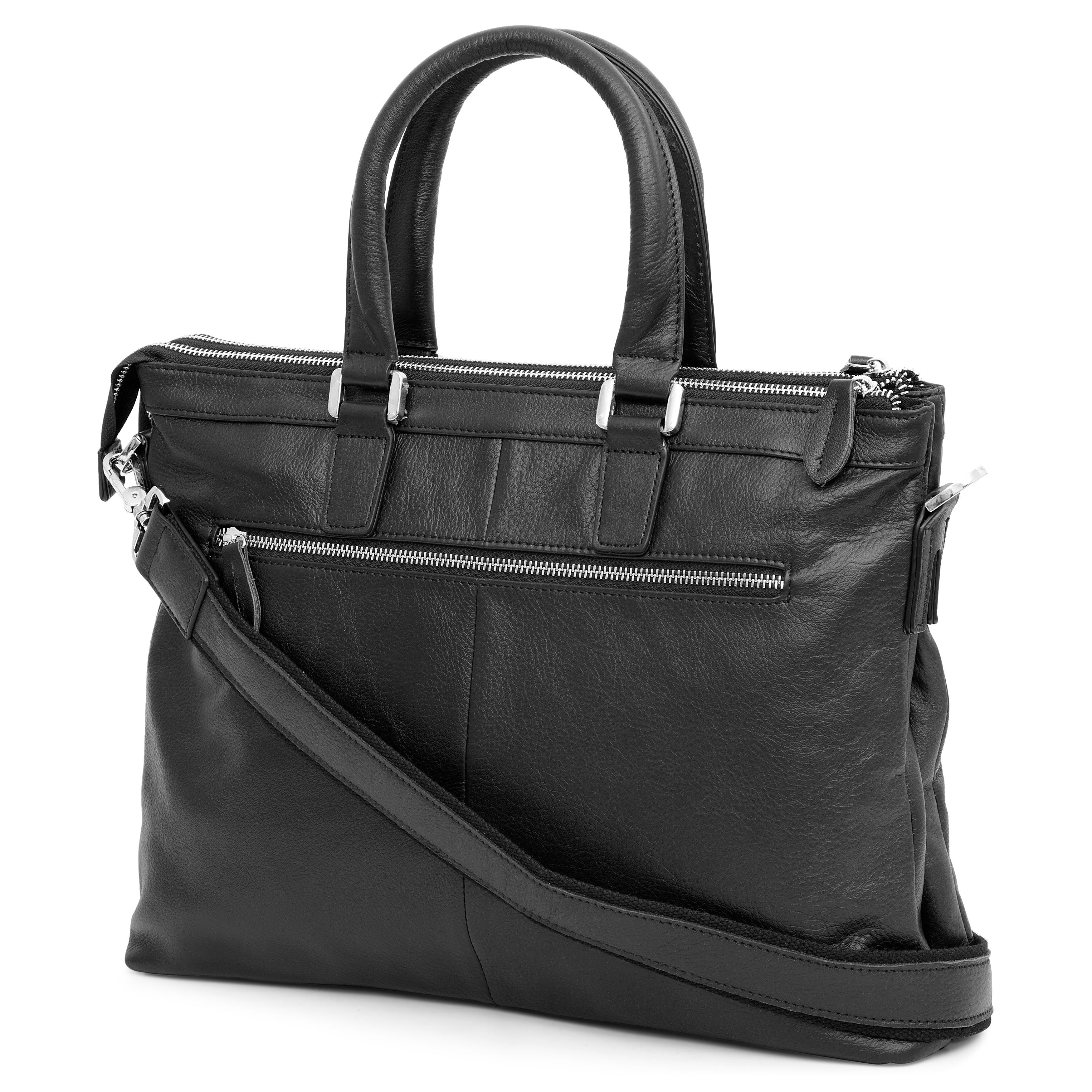 Grab & Go Svart Delton Läderväska - 1