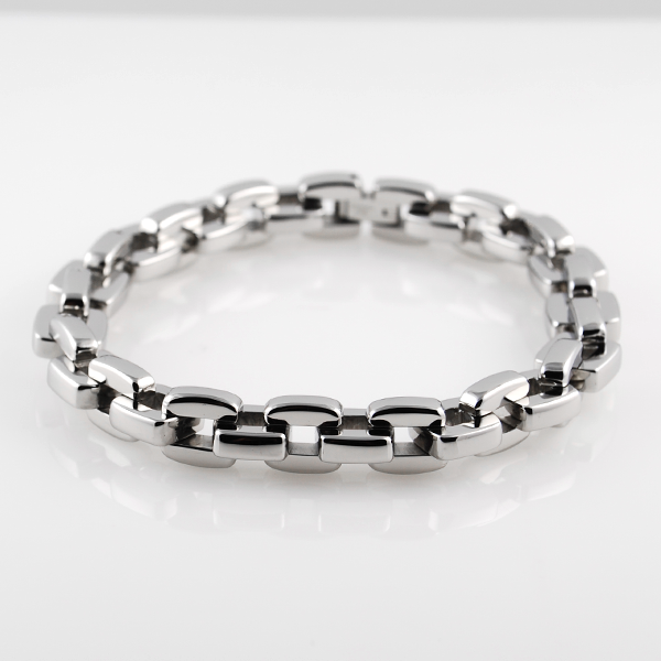 Simpelt Blankt Stålkæde Armbånd - 2