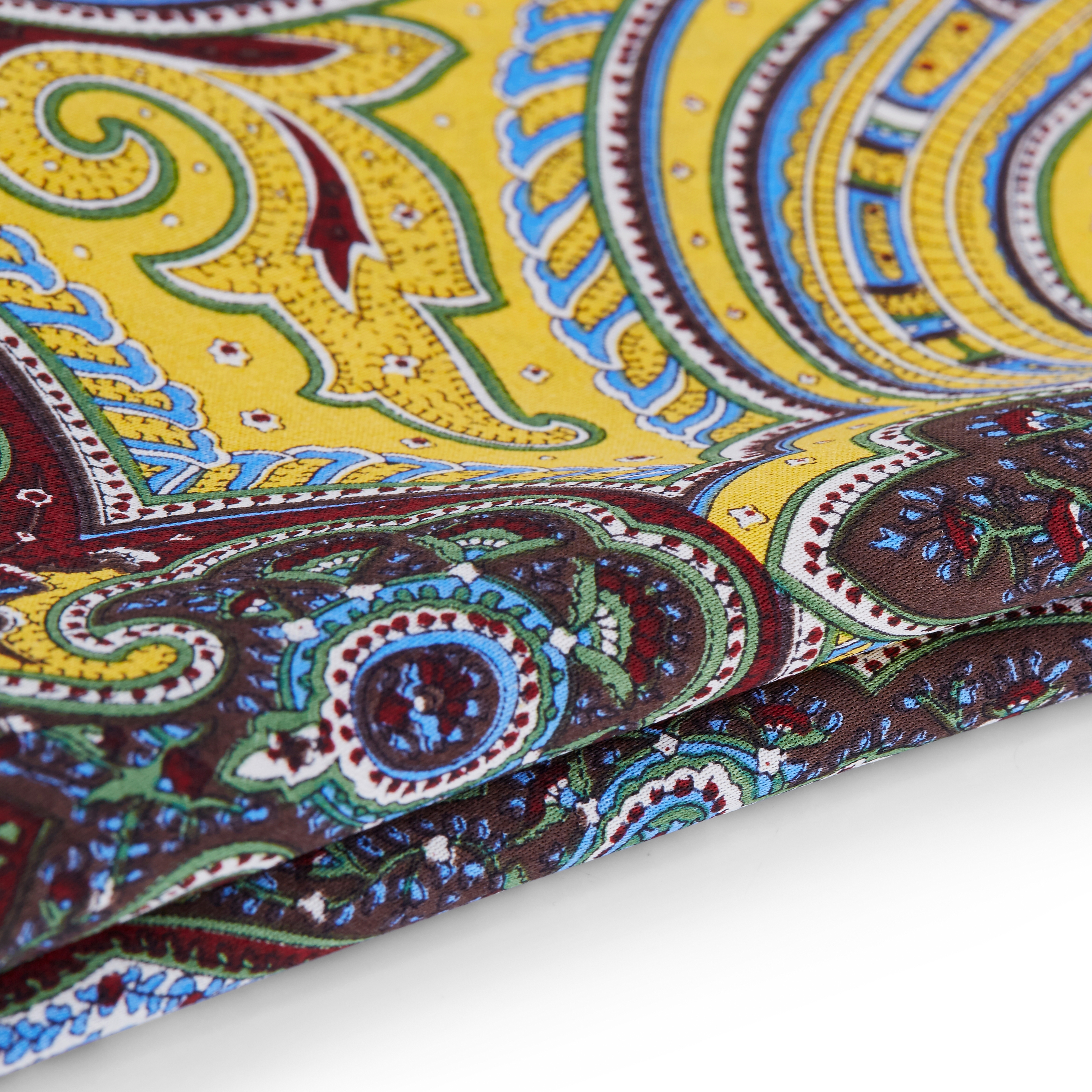 Starkes Gelbes Paisley Einstecktuch - 2