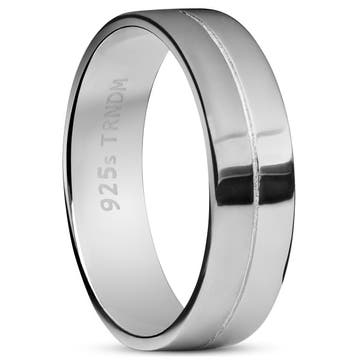 Adrian  | 6 mm 925 Sterling Silver With Central Groove Ring