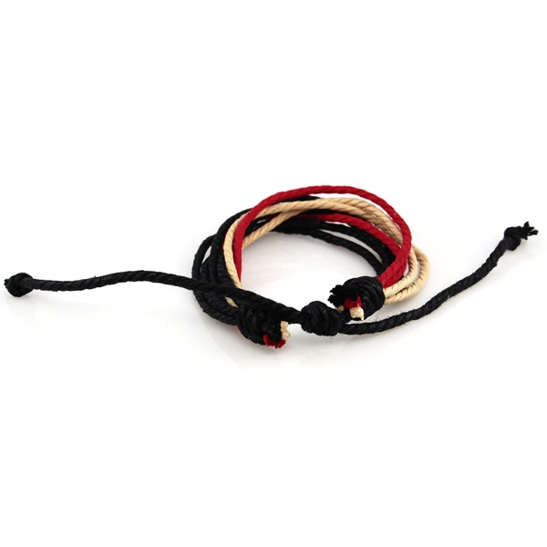 Sort/Rødt Snorarmbånd - 3