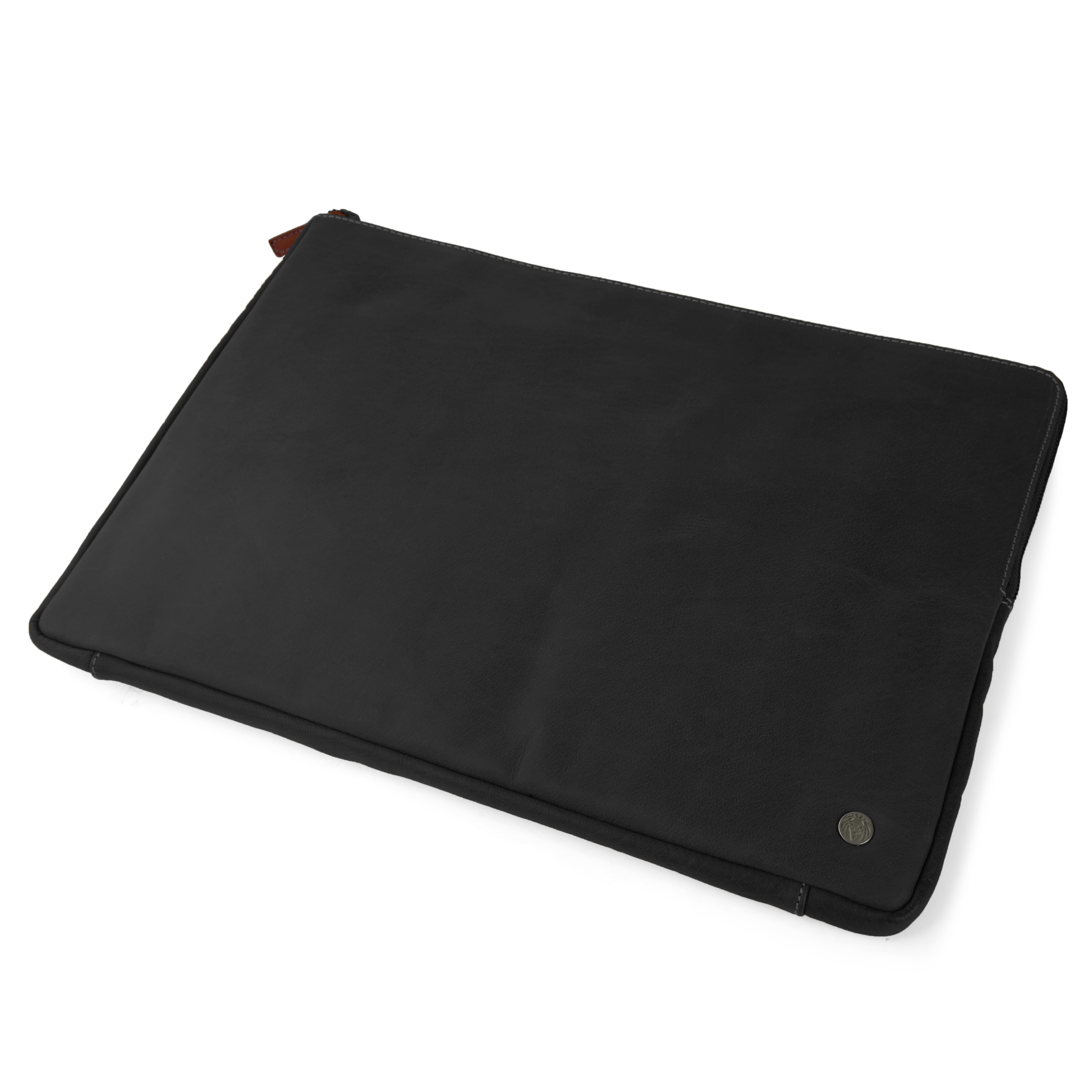 Oxford Black and Tan Leather Laptop Sleeve - 4