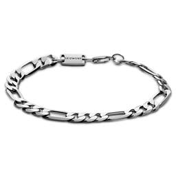 Argentia | 925s | 6mm Rhodium-Plated Sterling Silver Figaro Chain Bracelet
