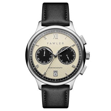 Cicero | Montre chronographe vintage blanche 