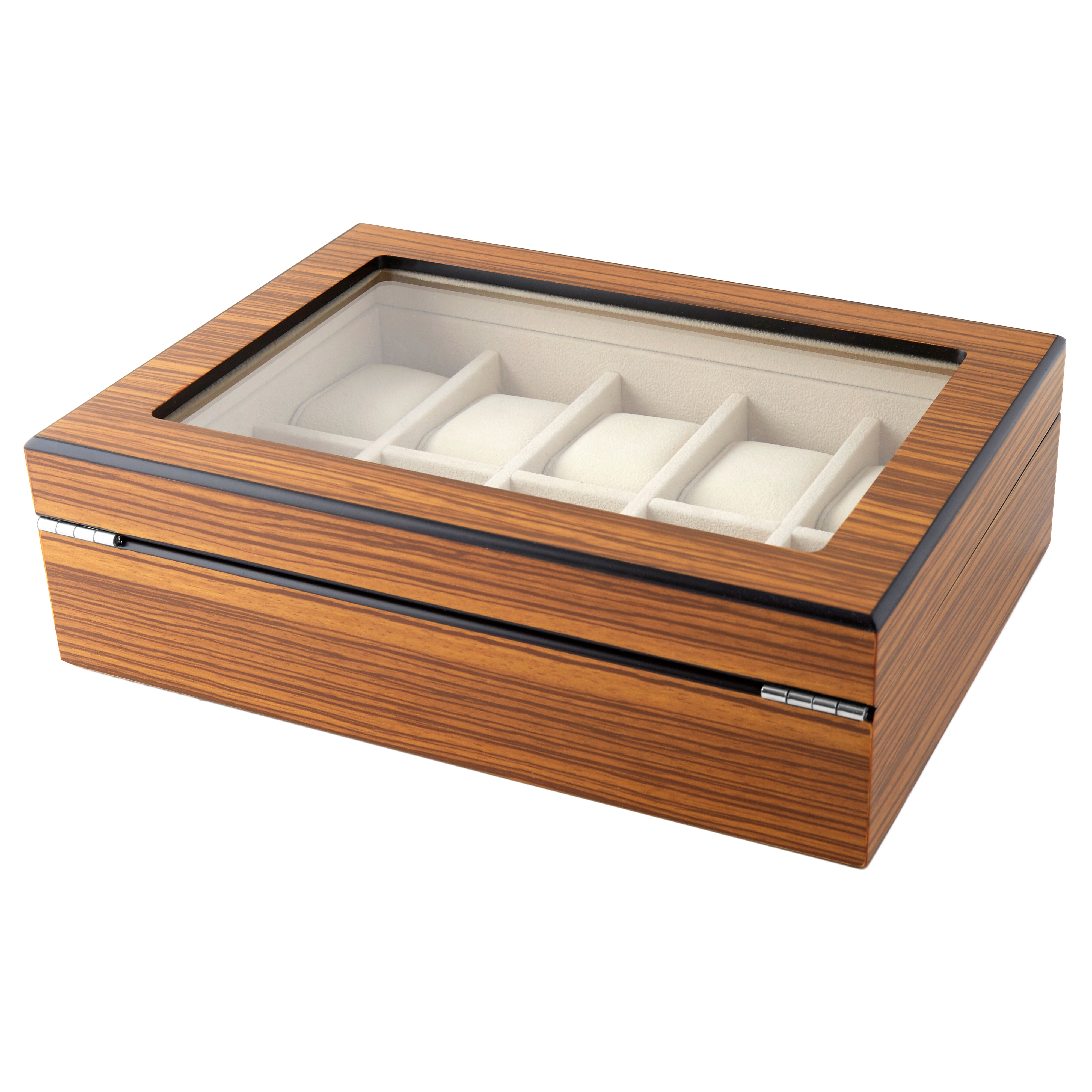 Låsbar Klocklåda i Zebraträ - 10 klockor - 3