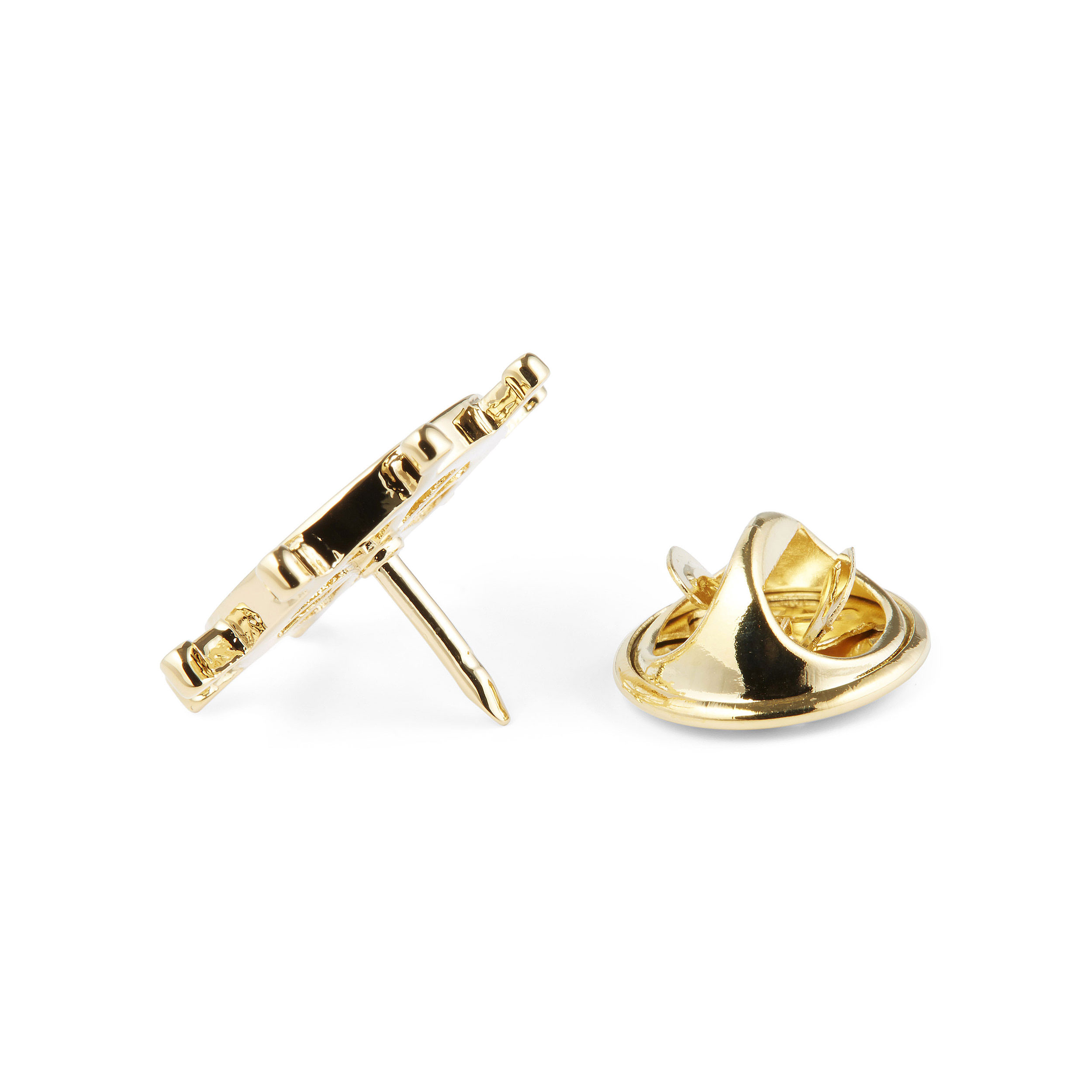 Gold-Tone Helm Lapel Pin - 3