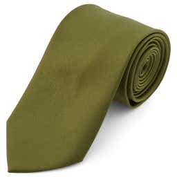 Corbata básica verde oliva 8 cm