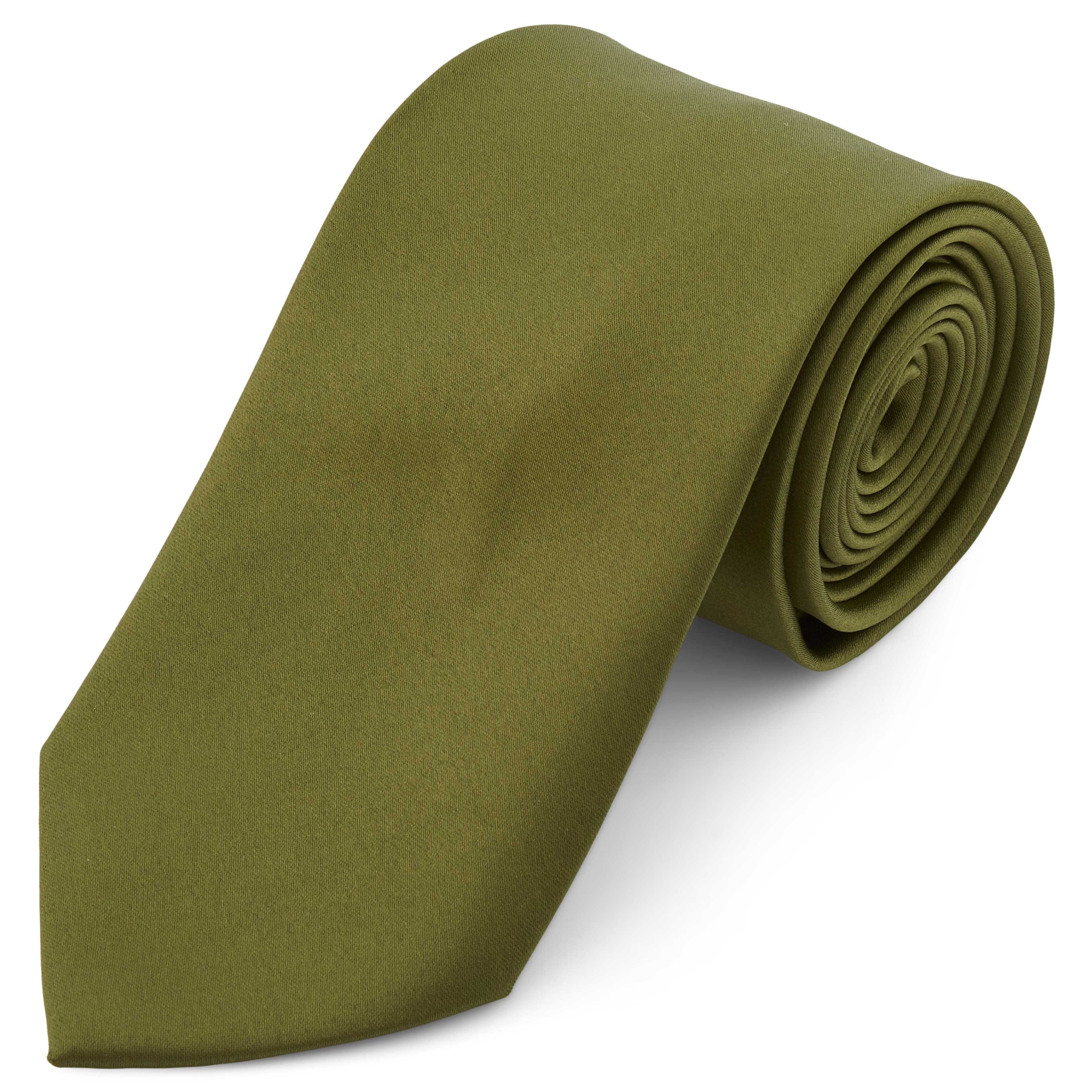 Cravate classique 8 cm vert olive