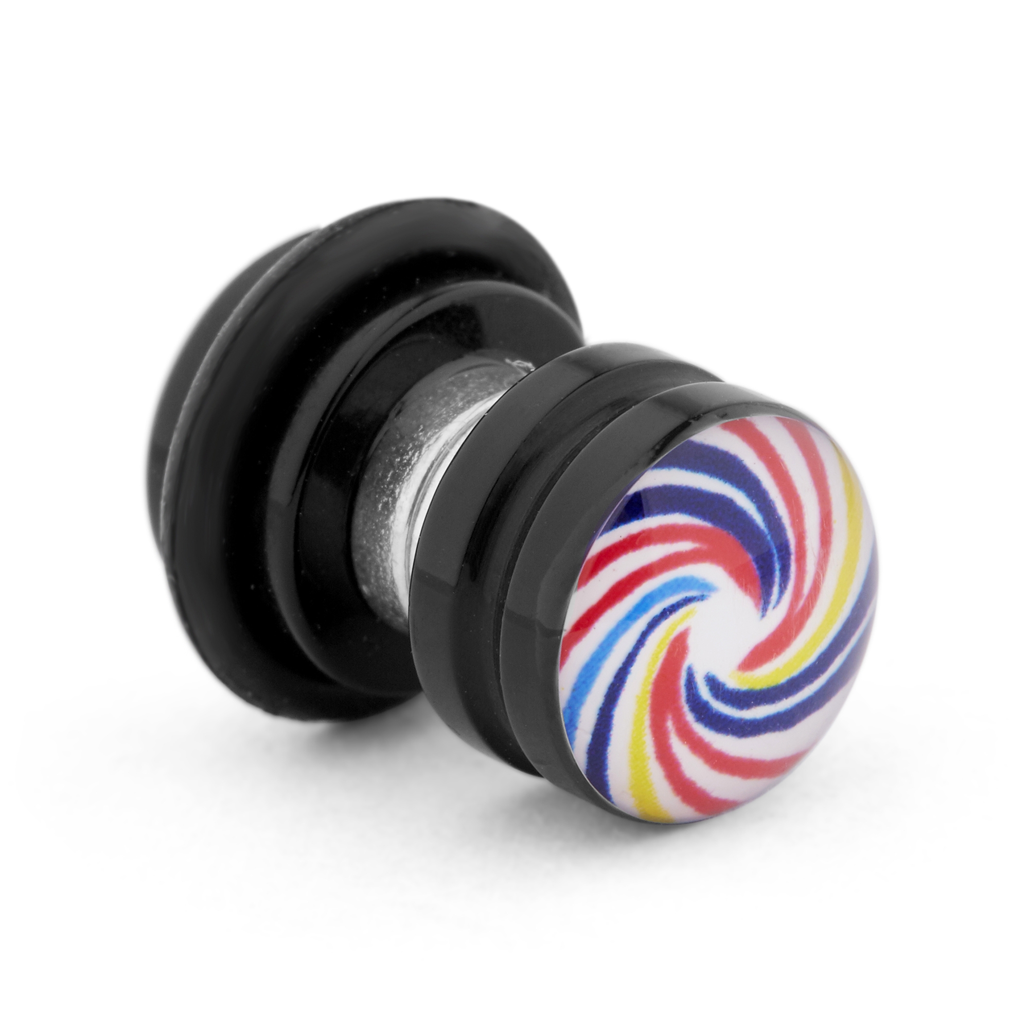 Orecchino magnetico a spirale colorata - 3