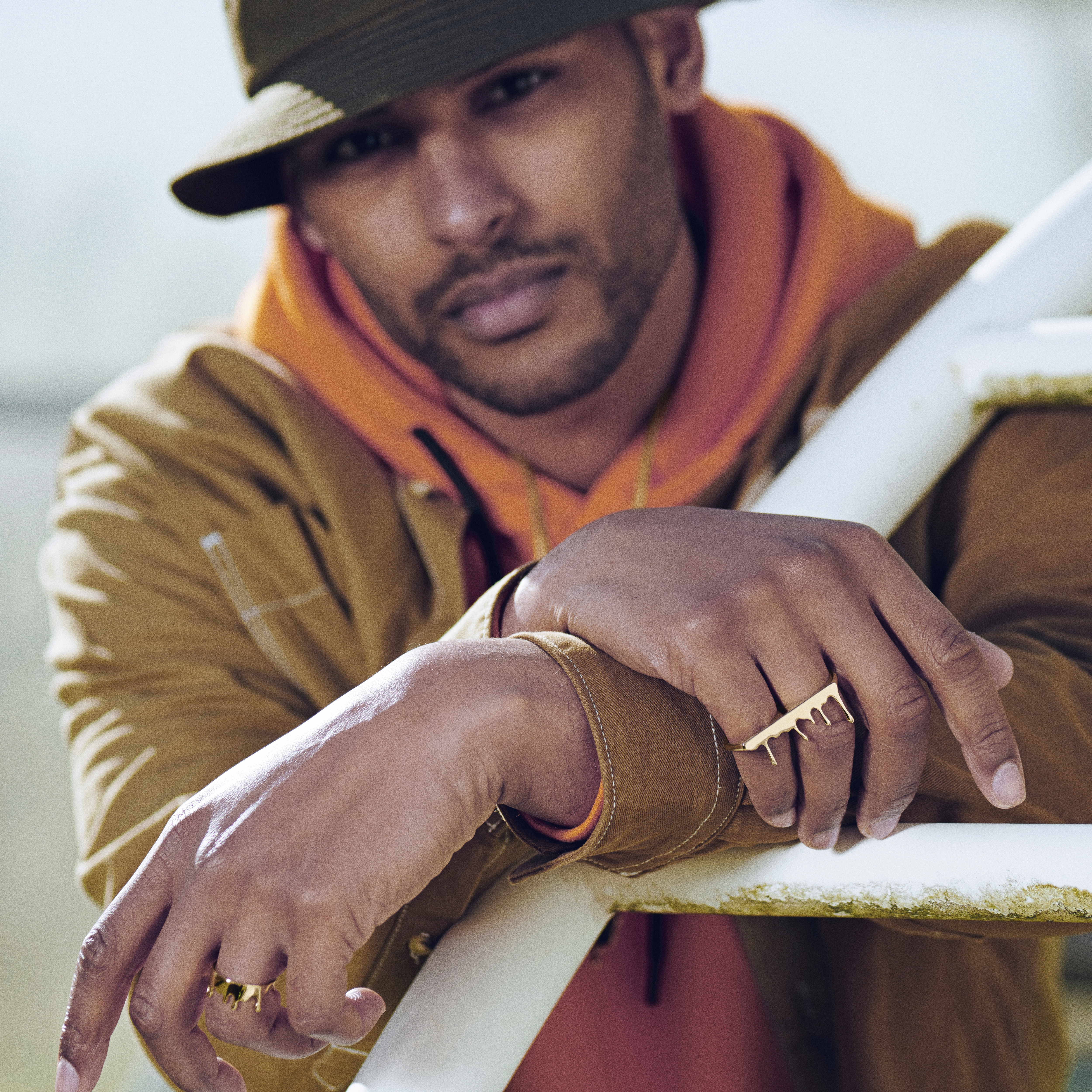 Fahrenheit | Goudkleurige Dubbele Ring van Smeltend Staal - 4