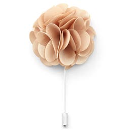 Tan Luxurious Flower Lapel Pin