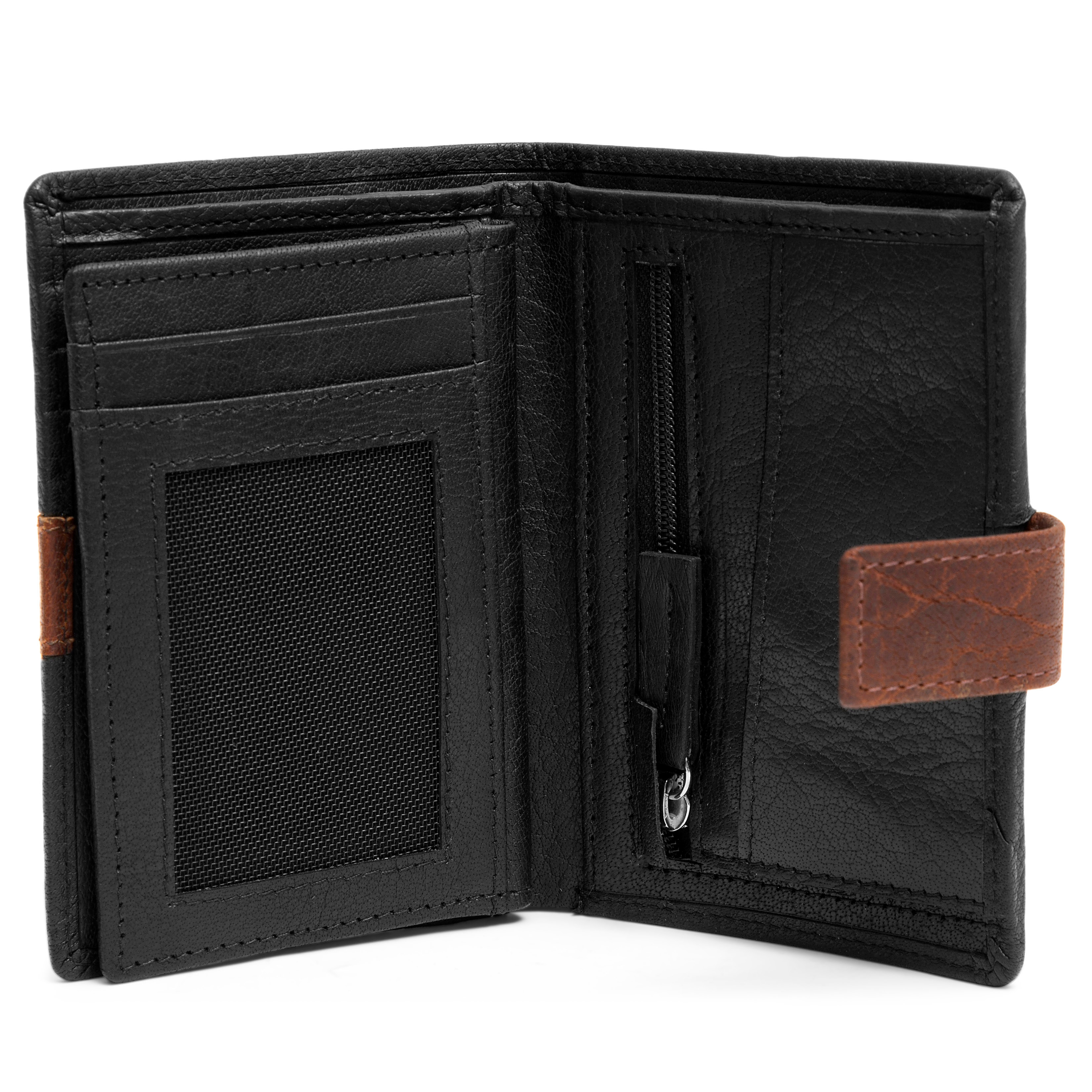 Montreal Executive Svart og Lysebrun RFID Skinnlommebok - 2