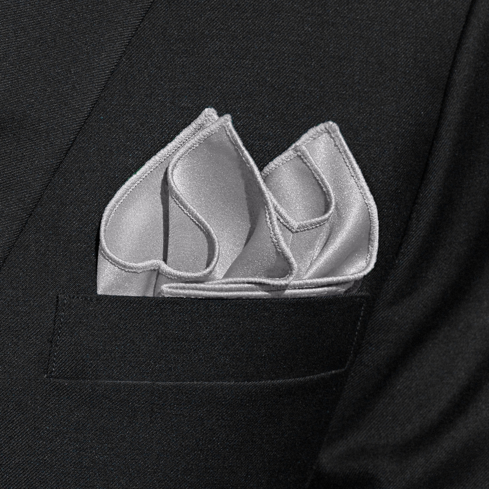 Light Grey Basic Pocket Square - 3