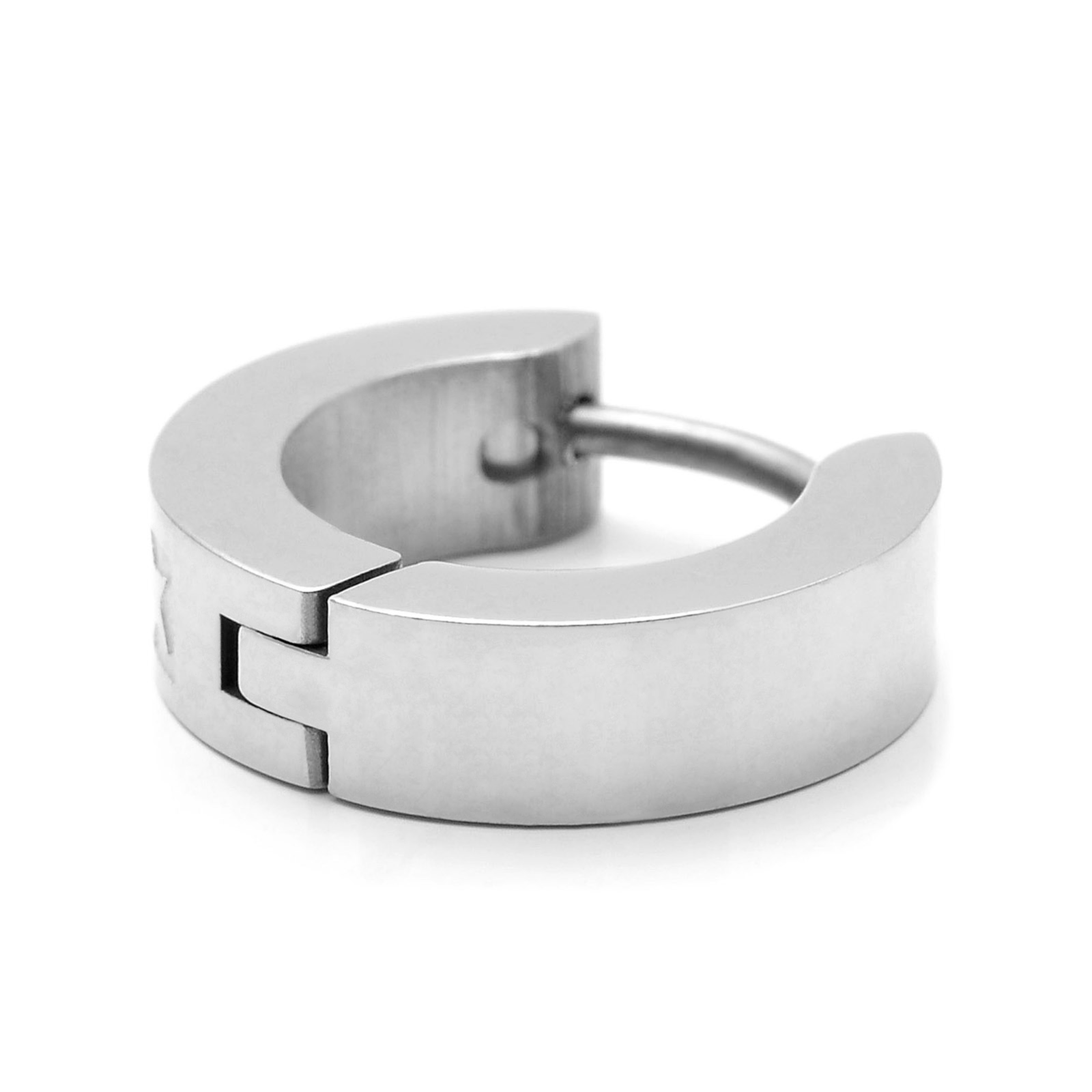 Sentio | Sudraba toņa nerūsējošā tērauda zvaigžņu stīpiņu auskars - 2