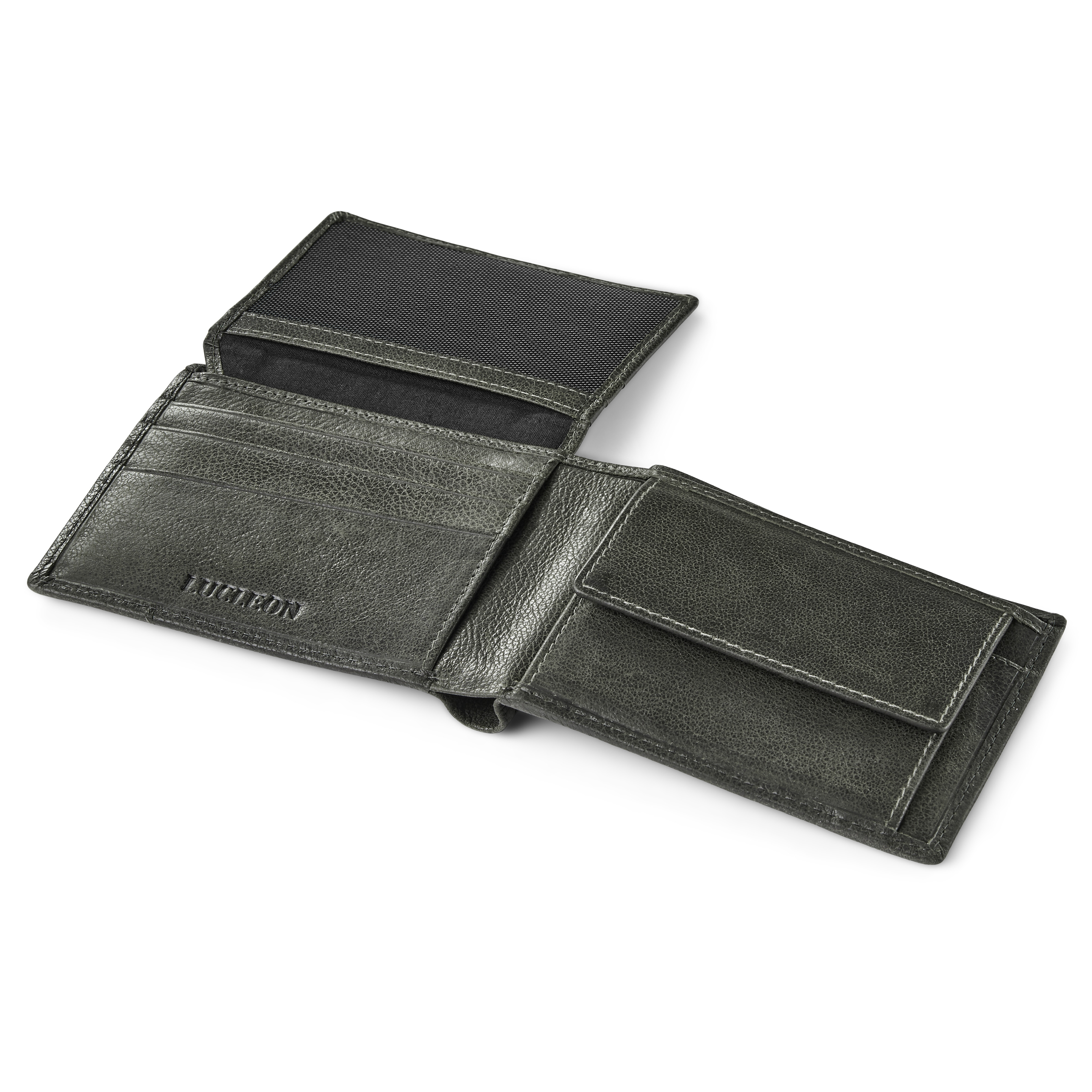 Licio Dotty Brown-Grey RFID Leather Wallet - 7